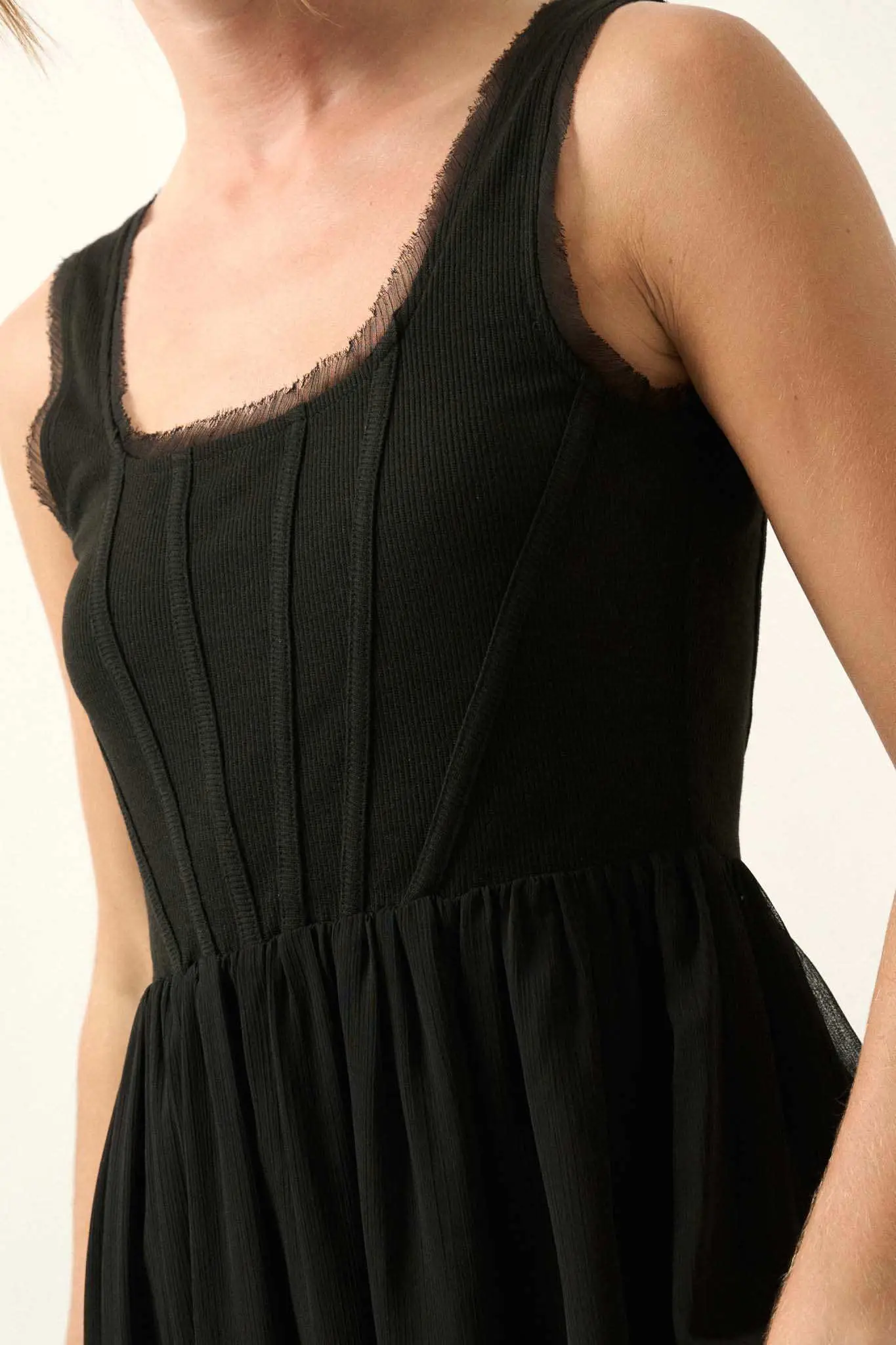 Perfect Afternoon Chiffon and Rib-Knit Maxi Dress - Image 7