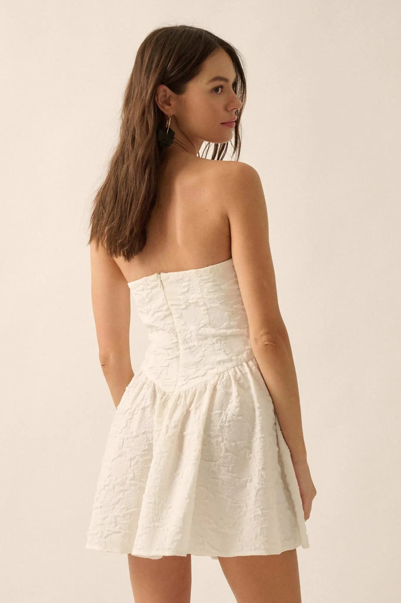 Perfect Petals Textured Floral Strapless Mini Dress - Image 6