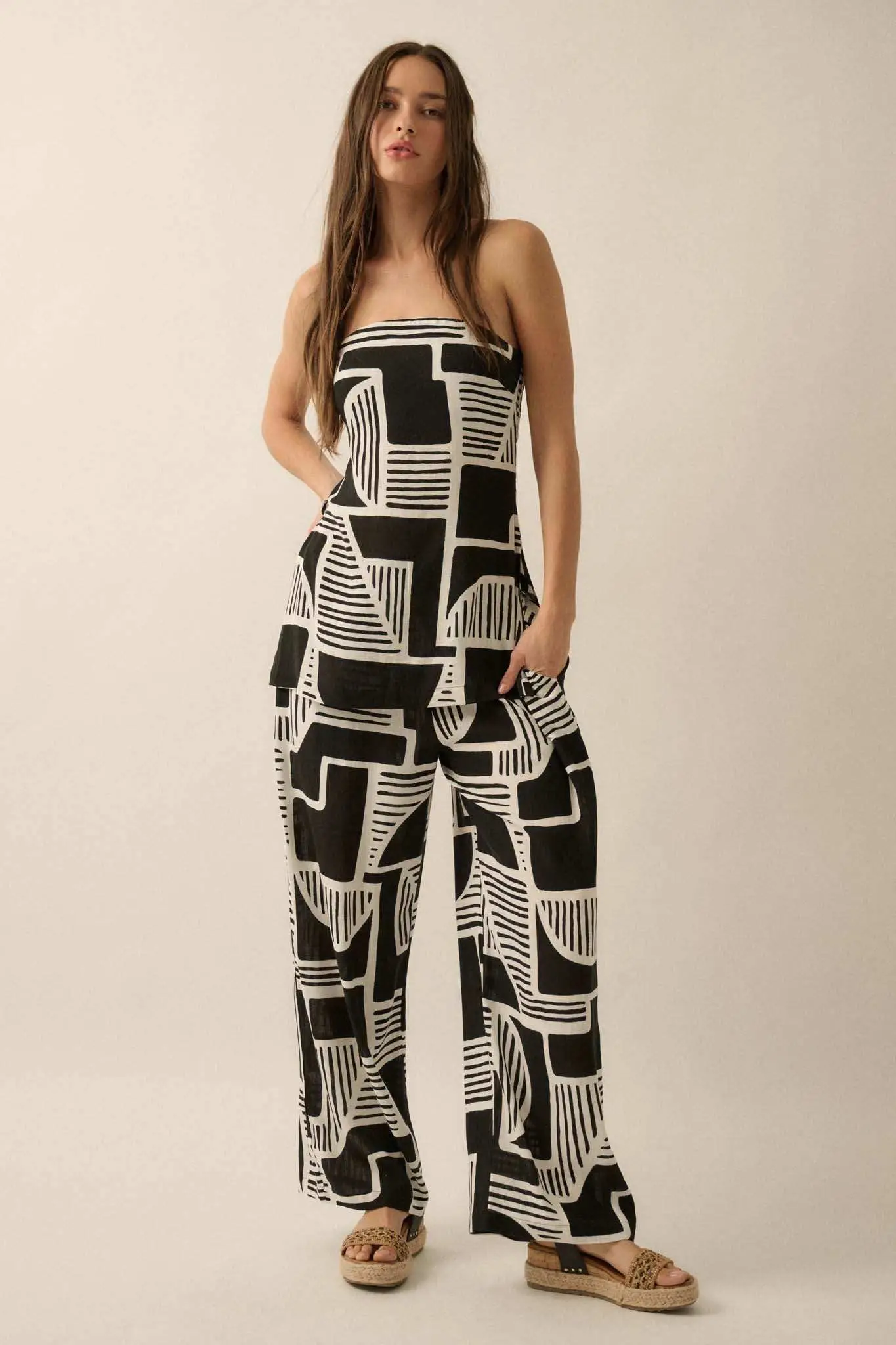 Perfect Shape Geo-Print Wide-Leg Pants - Image 8