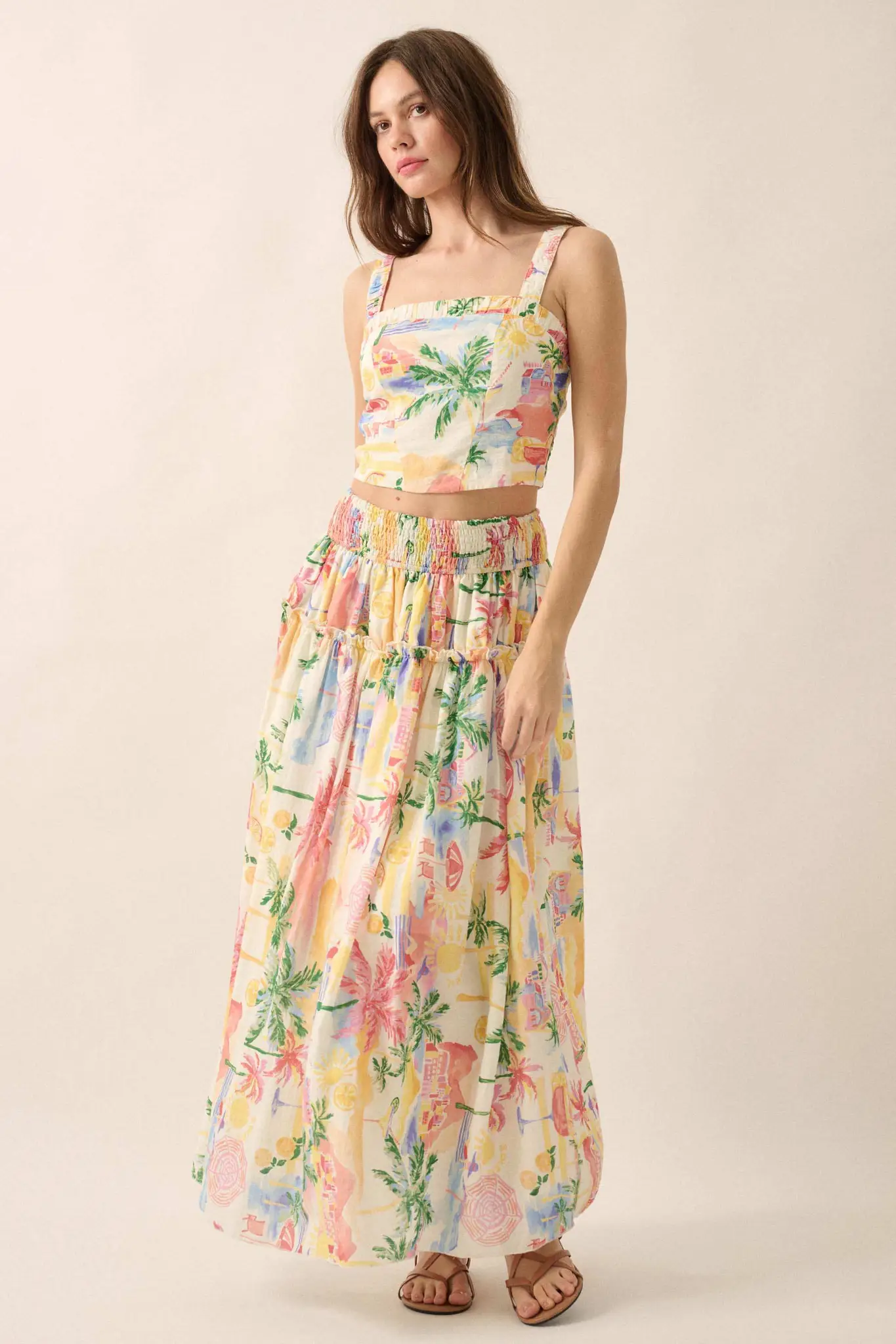 Personal Paradise Tropical-Print Cropped Cami Top - Image 6