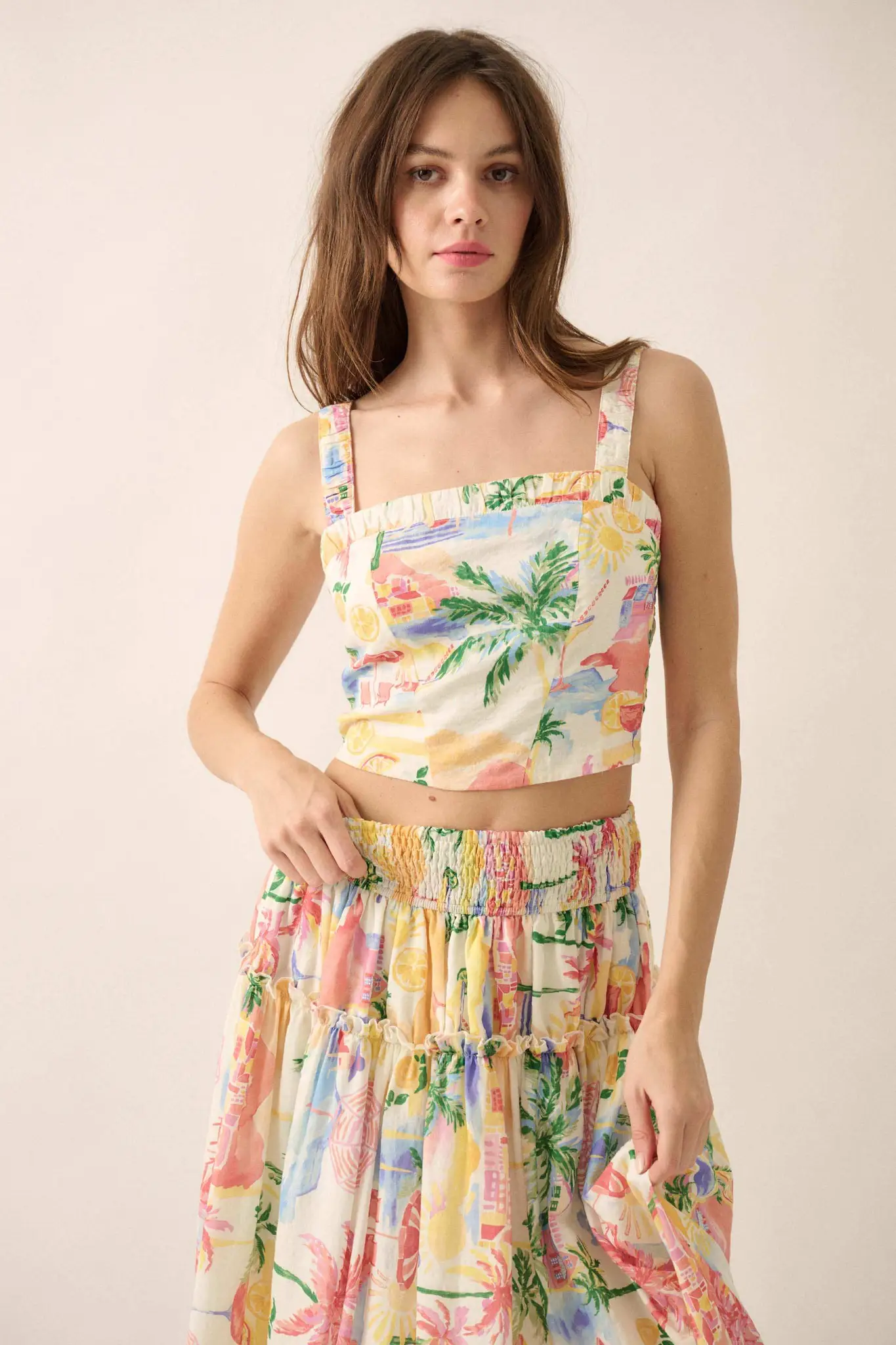 Personal Paradise Tropical-Print Cropped Cami Top - Image 7