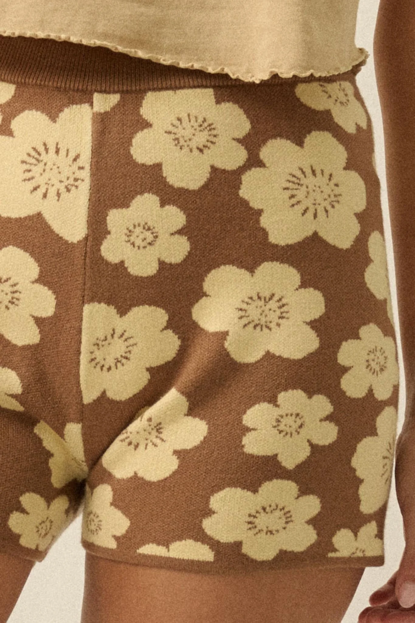 Petal Pop Floral Jacquard-Knit Sweater Shorts - Image 4