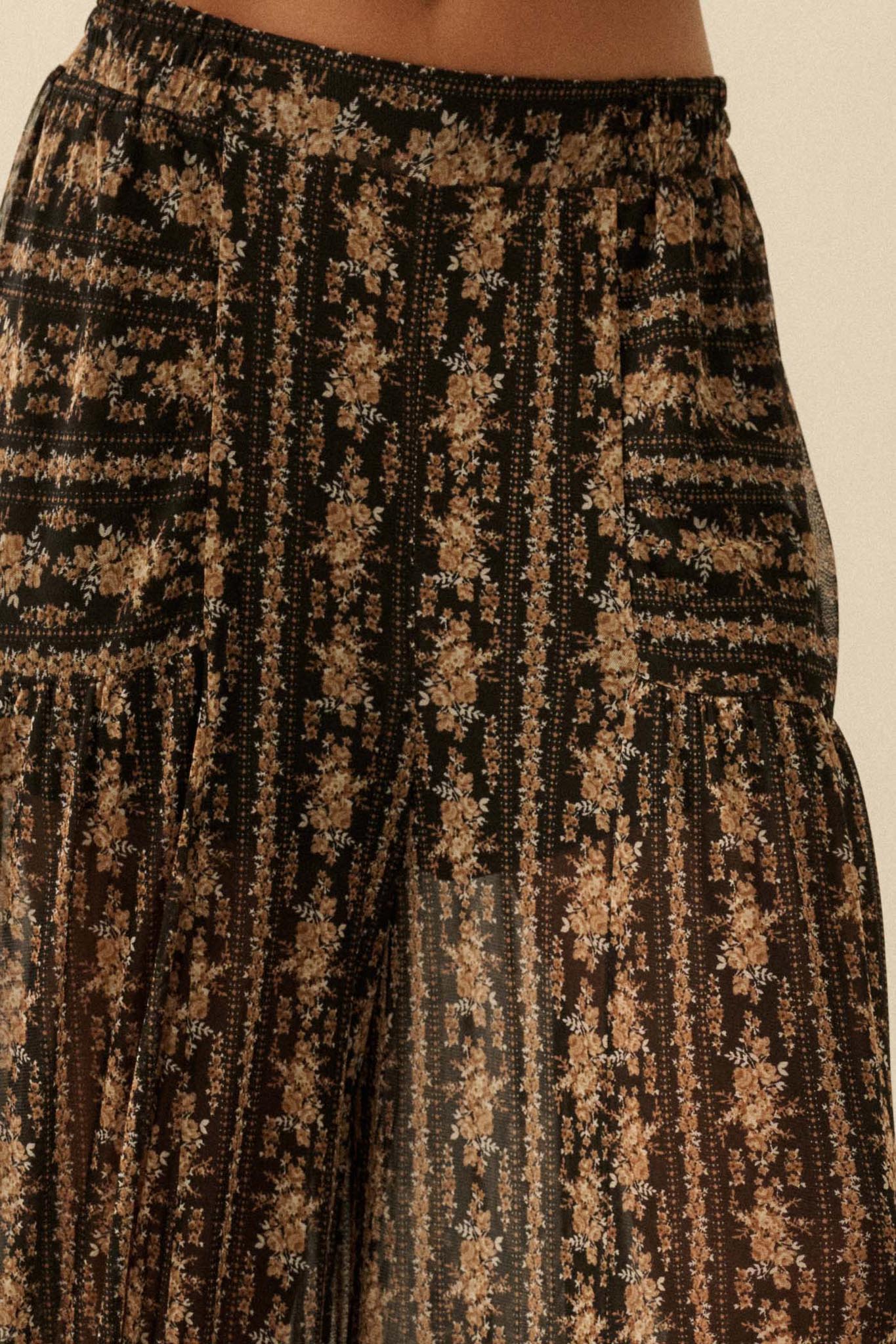 Petal Pusher Floral mesh Wide-Leg Pants - Image 6