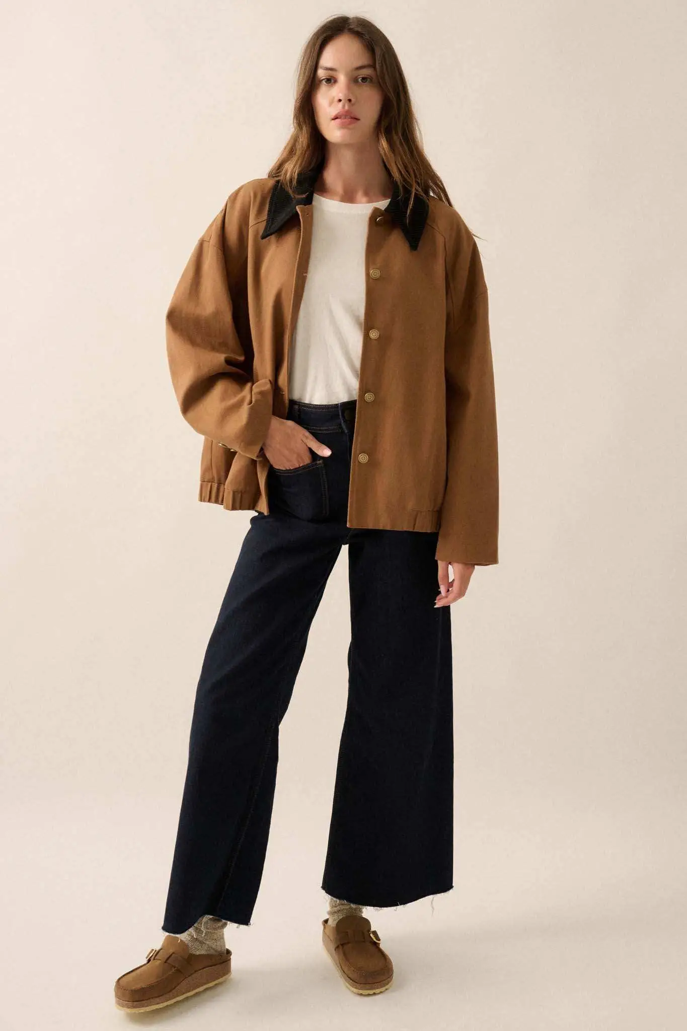 Piece of Work Corduroy-Collar Twill Utility Jacket - Image 12