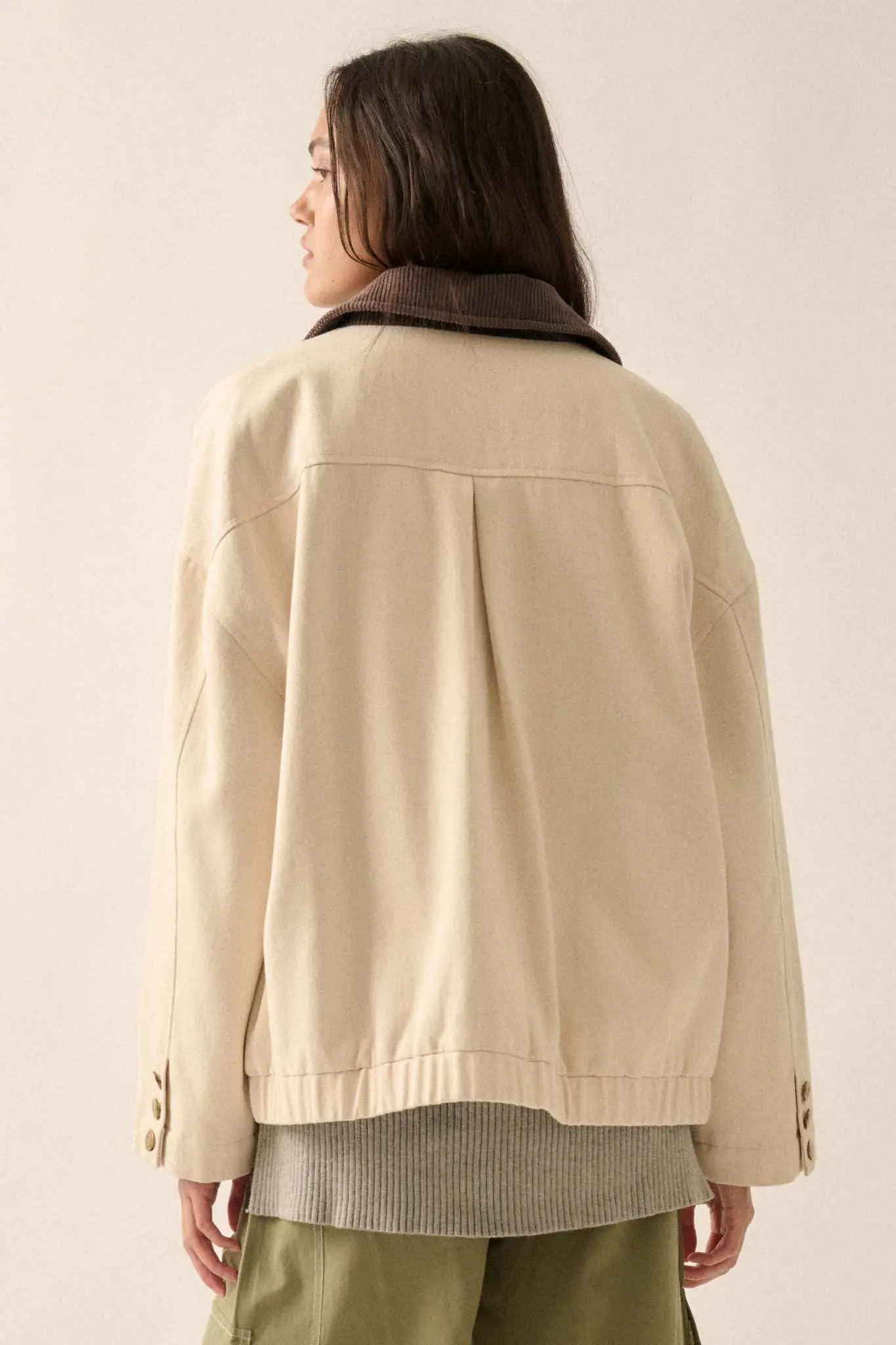 Piece of Work Corduroy-Collar Twill Utility Jacket - Image 9