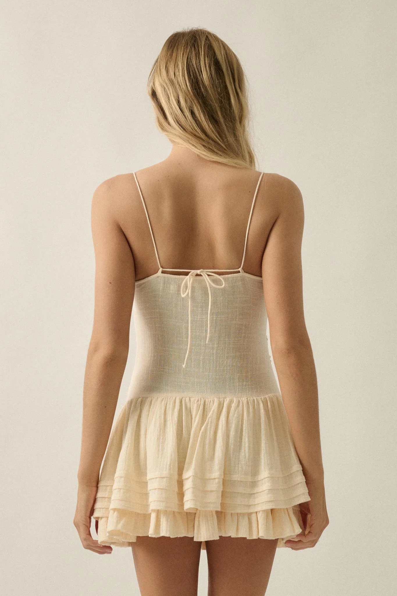 Play Date Lace-Inset Cotton Gauze Mini Dress - Image 21