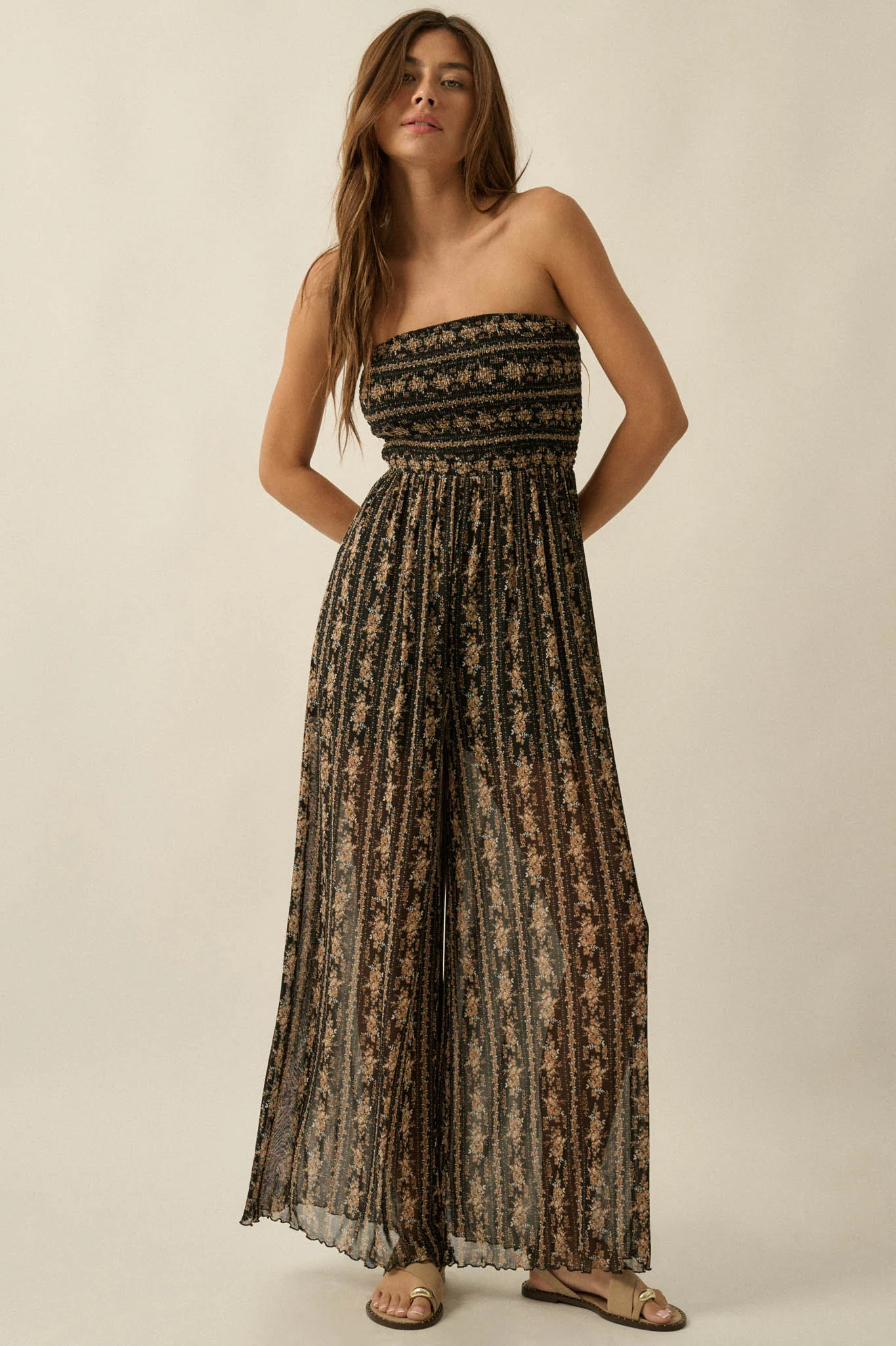 Plenty of Petals Floral Mesh Strapless Jumpsuit - Image 3