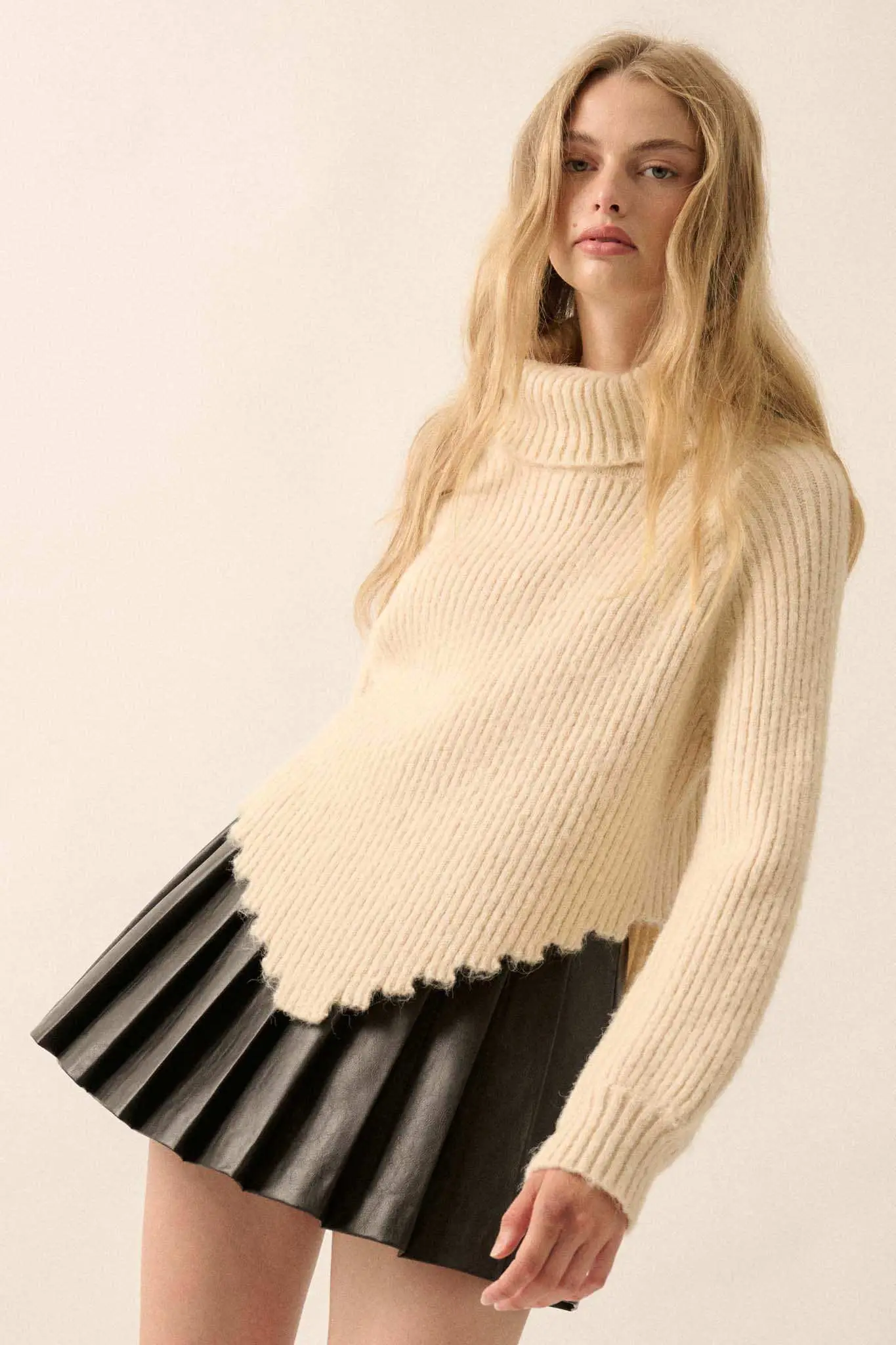Point of View Bandana-Hem Turtleneck Sweater - Image 6