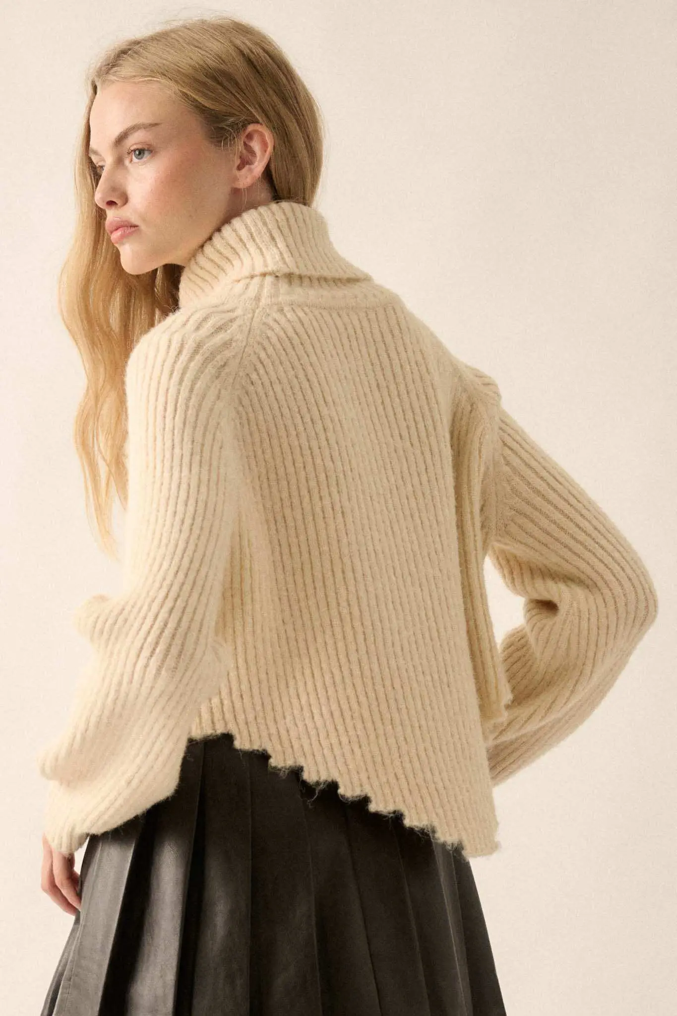 Point of View Bandana-Hem Turtleneck Sweater - Image 9