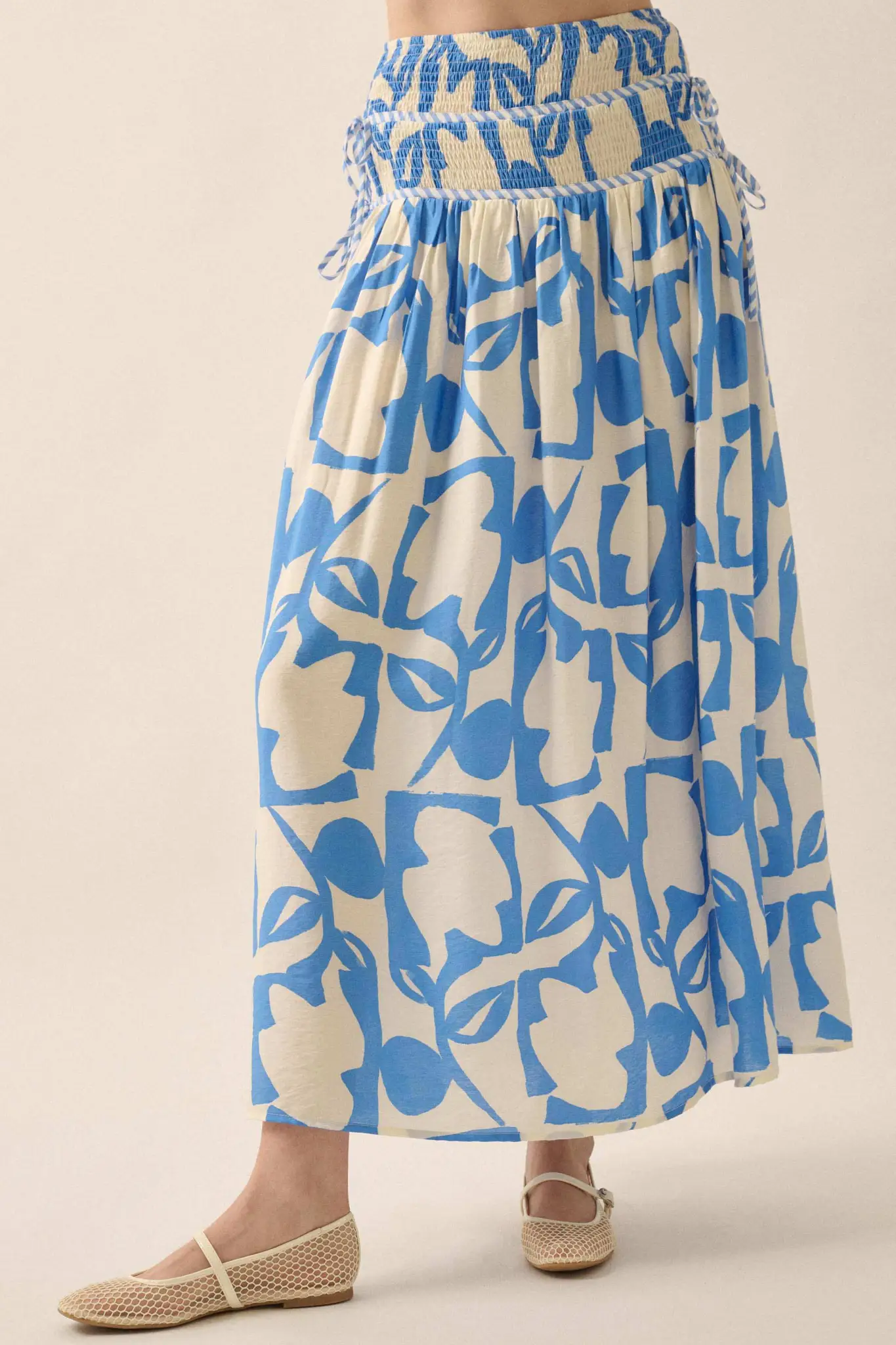Pop Petals Abstract Floral Drop-Waist Maxi Skirt - Image 10