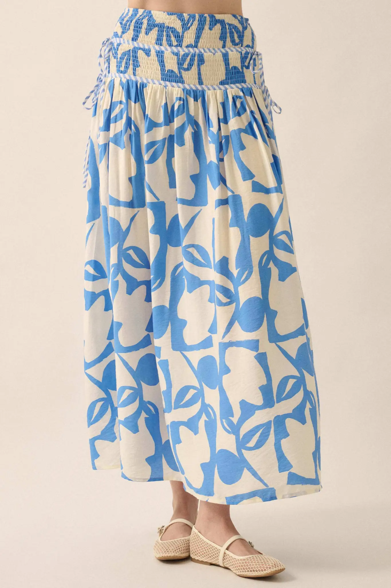 Pop Petals Abstract Floral Drop-Waist Maxi Skirt - Image 14