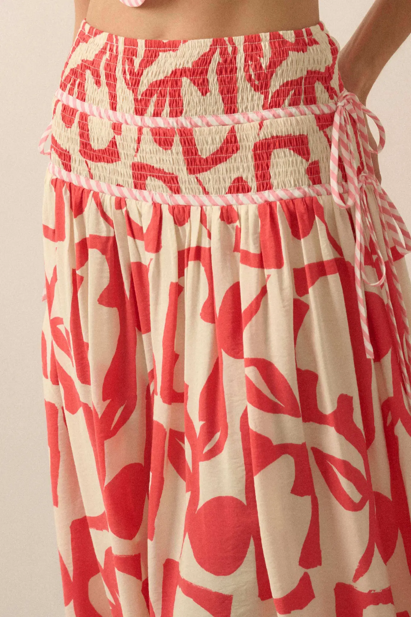 Pop Petals Abstract Floral Drop-Waist Maxi Skirt - Image 5