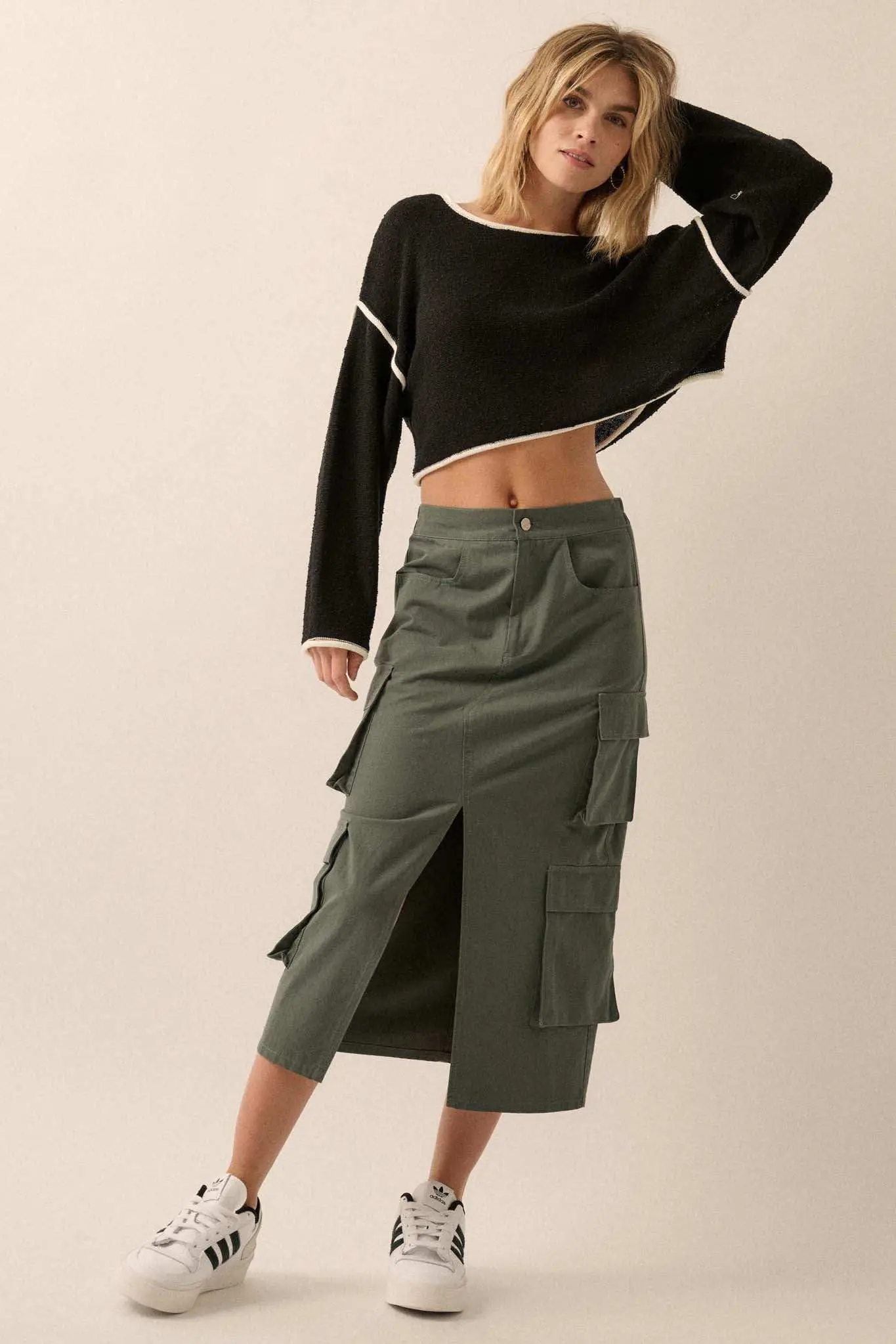 Practically Perfect Cargo Midi Pencil Skirt - Image 10