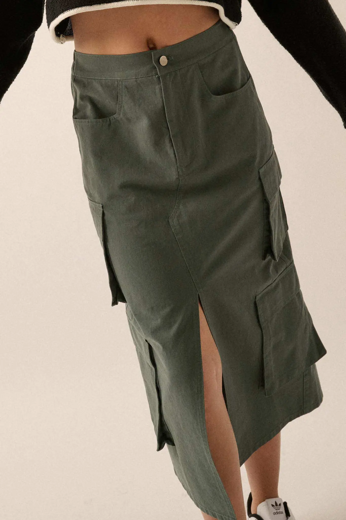 Practically Perfect Cargo Midi Pencil Skirt - Image 11