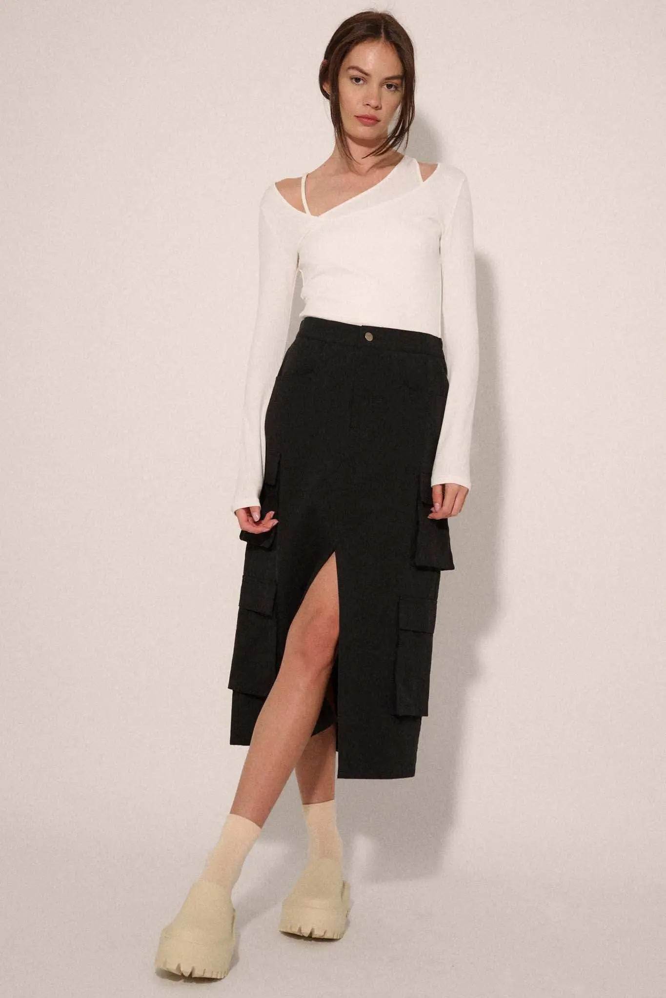 Practically Perfect Cargo Midi Pencil Skirt - Image 3