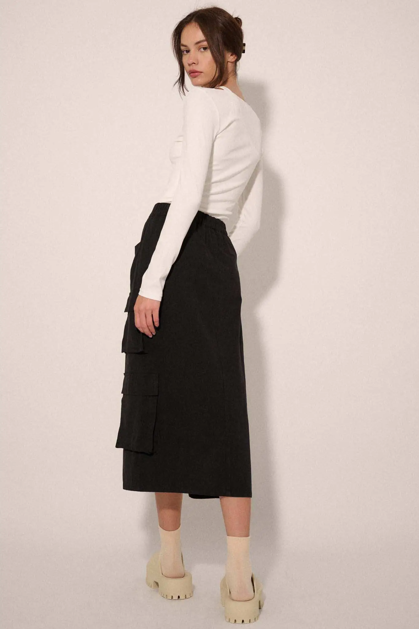 Practically Perfect Cargo Midi Pencil Skirt - Image 6