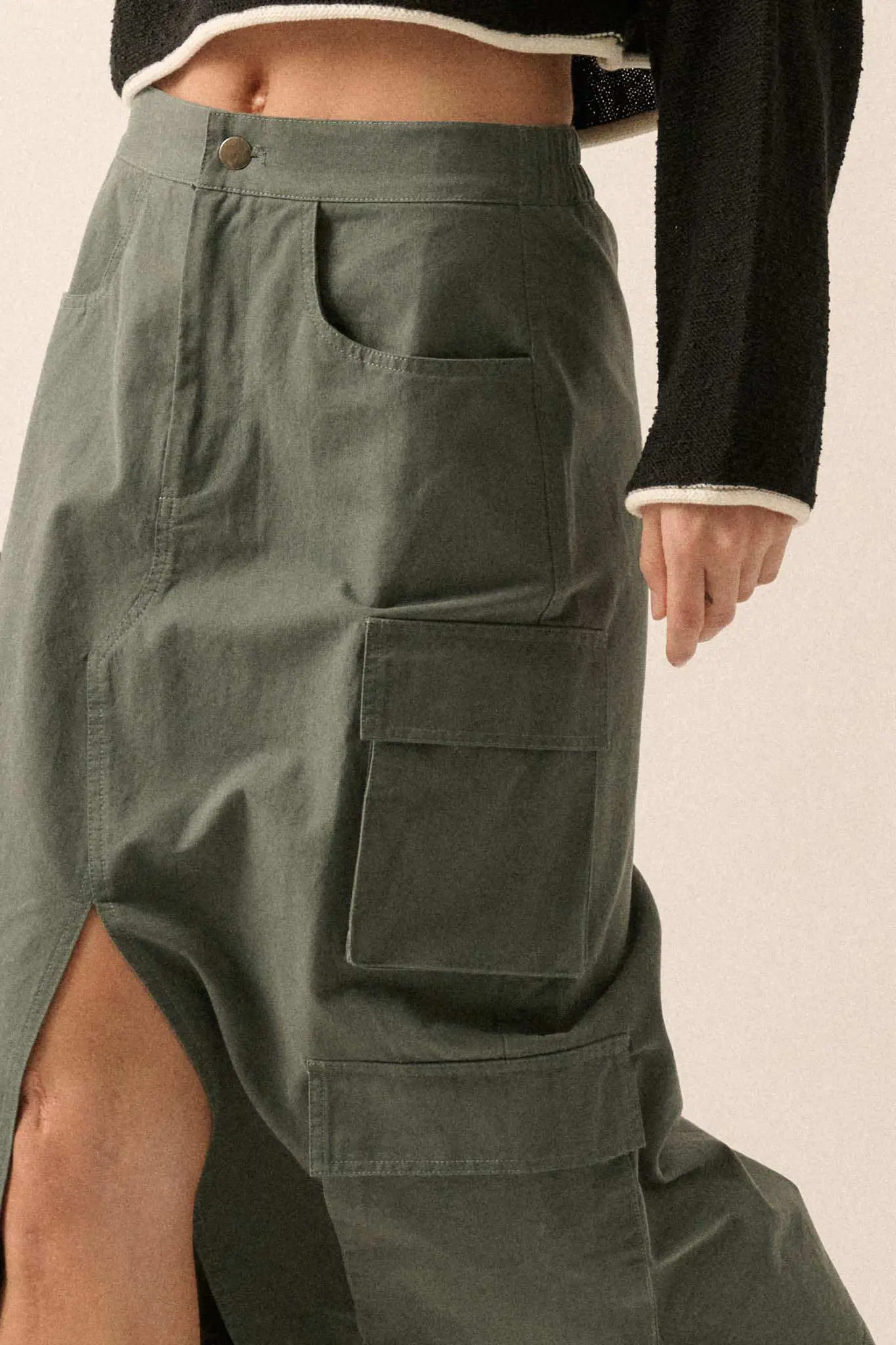 Practically Perfect Cargo Midi Pencil Skirt - Image 8