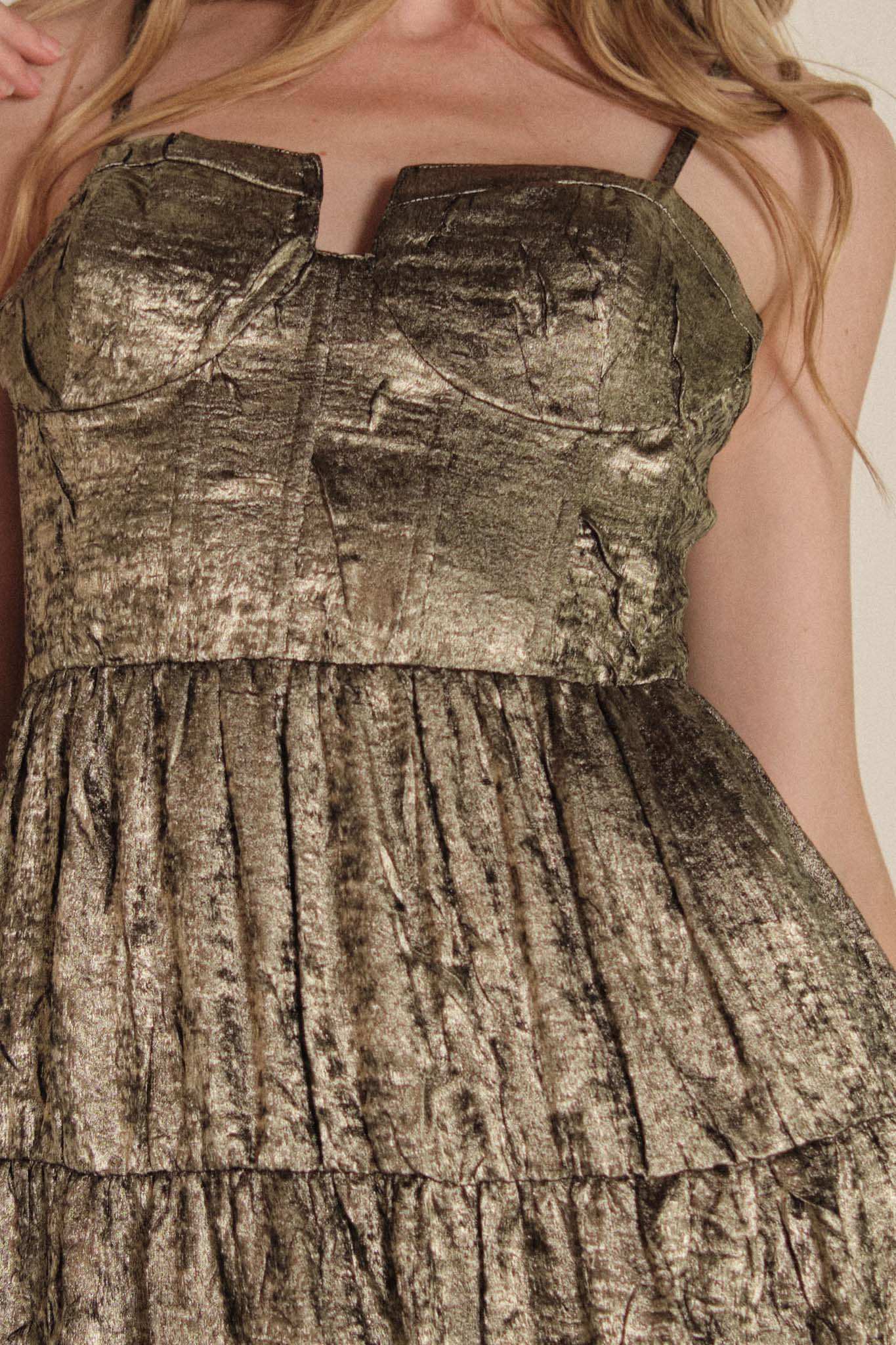 Precious Metals Textured Metallic Maxi Dress - Image 10