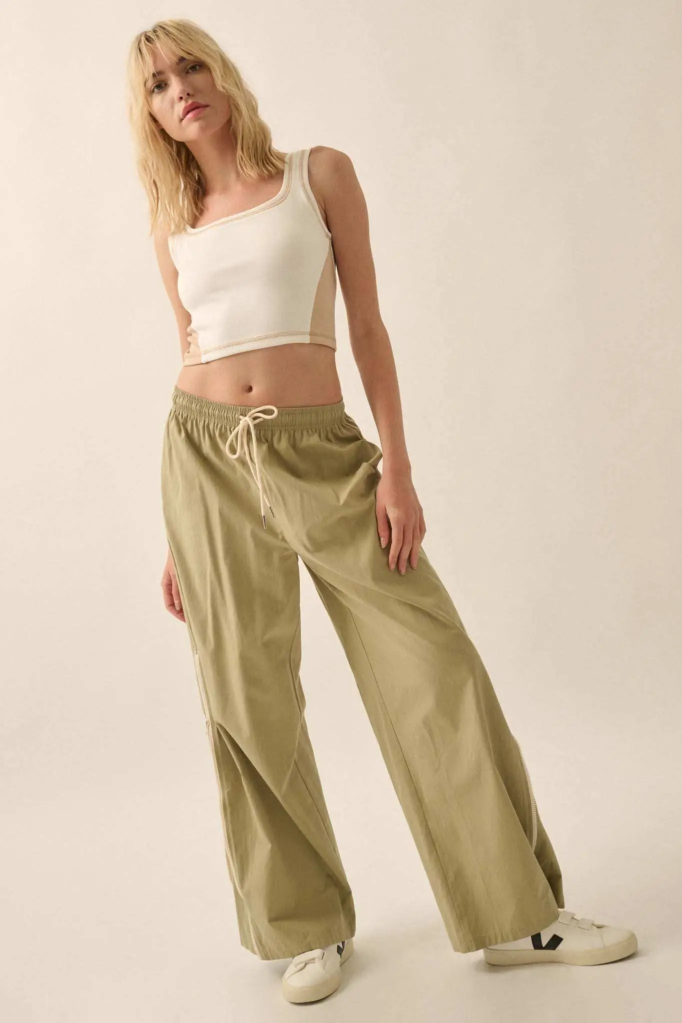 Premium Scuba Colorblock Cropped Tank Top - Image 5