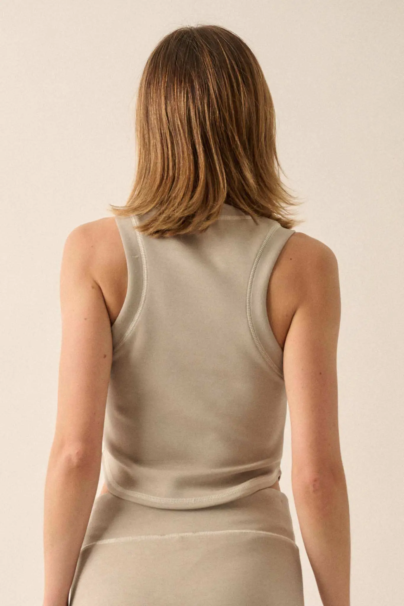 Premium Scuba Contrast-Stitch Crewneck Tank Top - Image 2