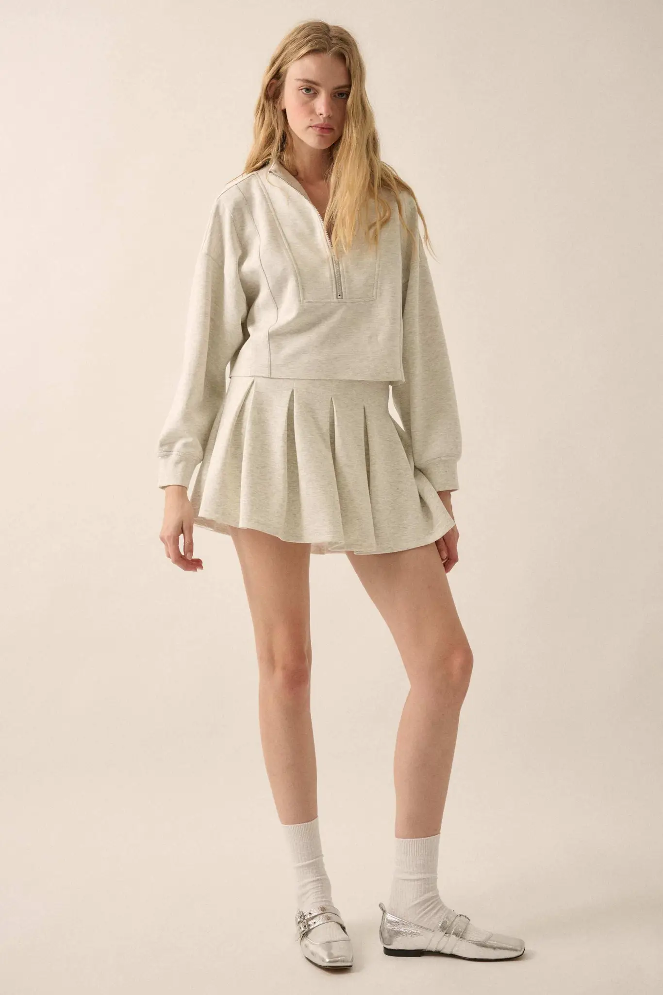 Premium Scuba Cropped Half-Zip Pullover Top - Image 10