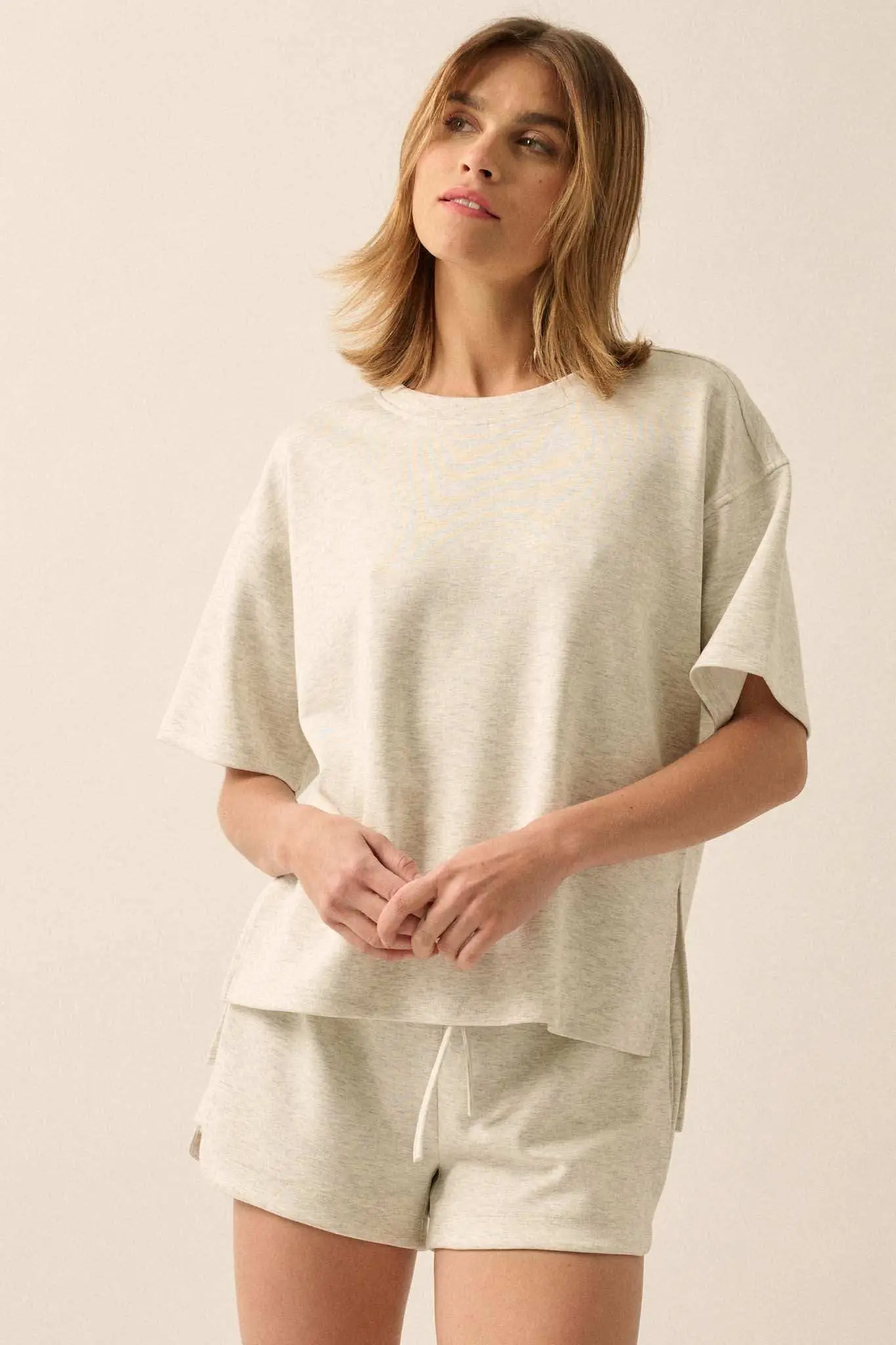 Premium Scuba Loose-Fit High-Low Boxy Tee - Image 10