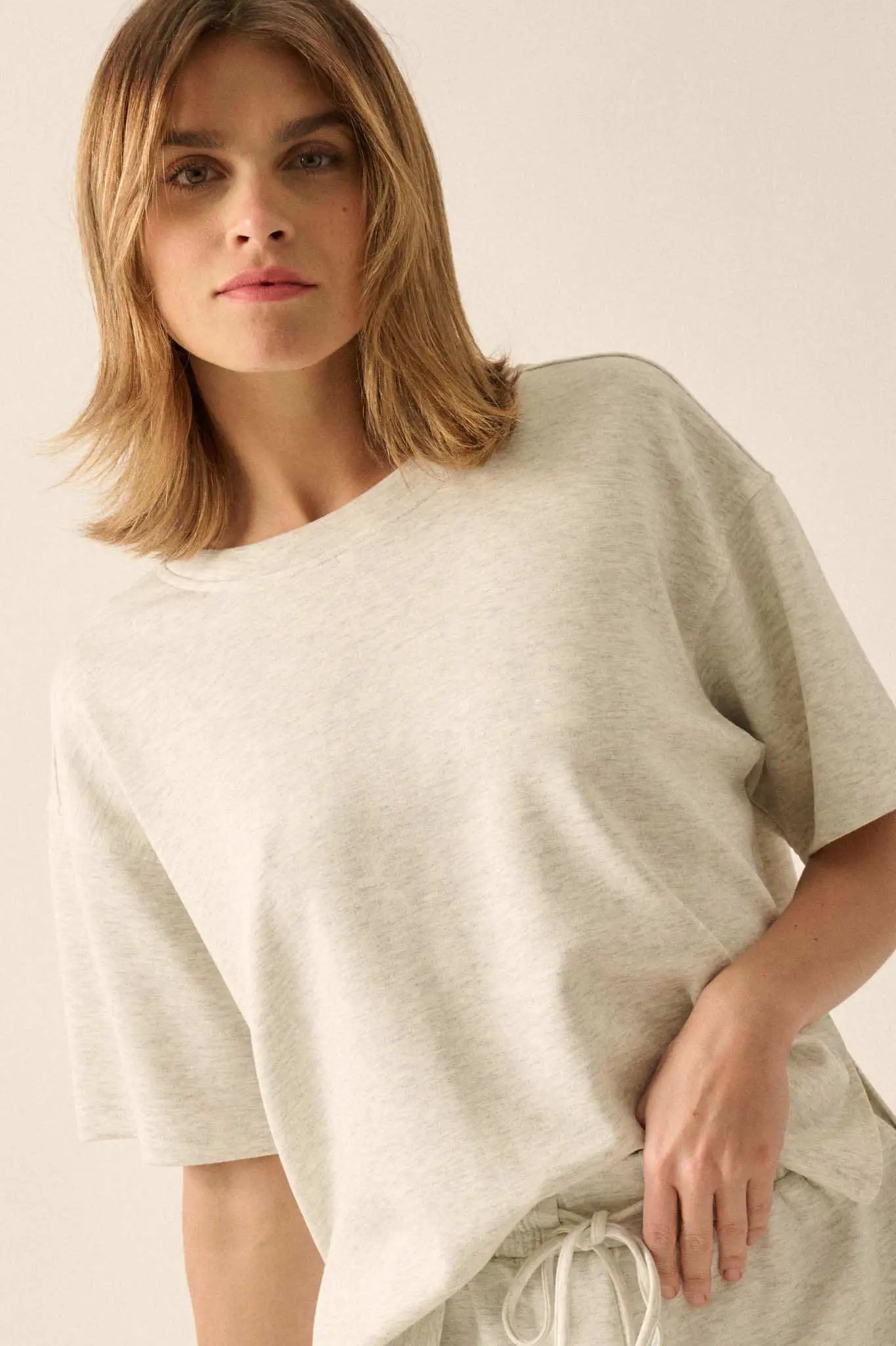Premium Scuba Loose-Fit High-Low Boxy Tee - Image 11