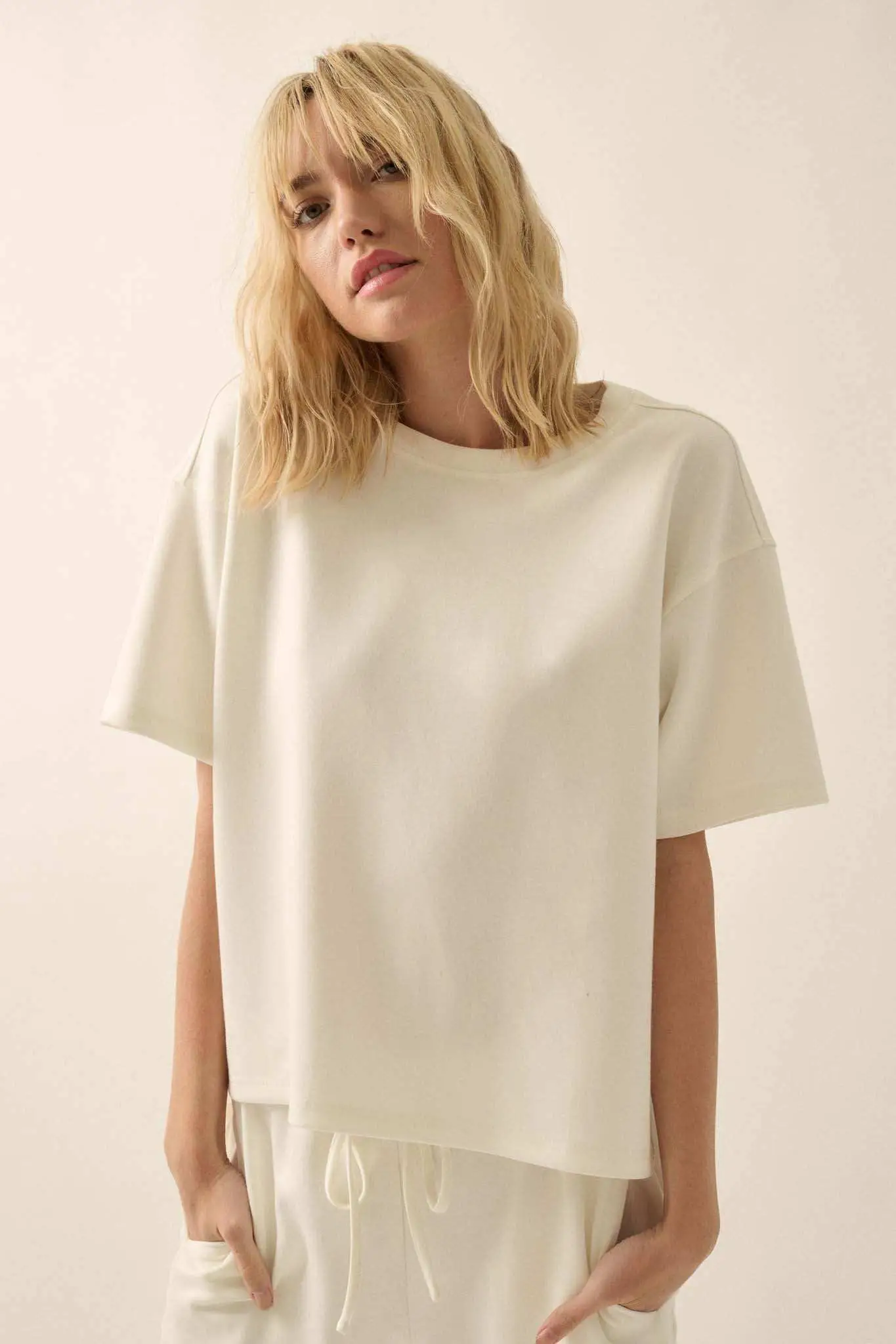 Premium Scuba Loose-Fit High-Low Boxy Tee - Image 2