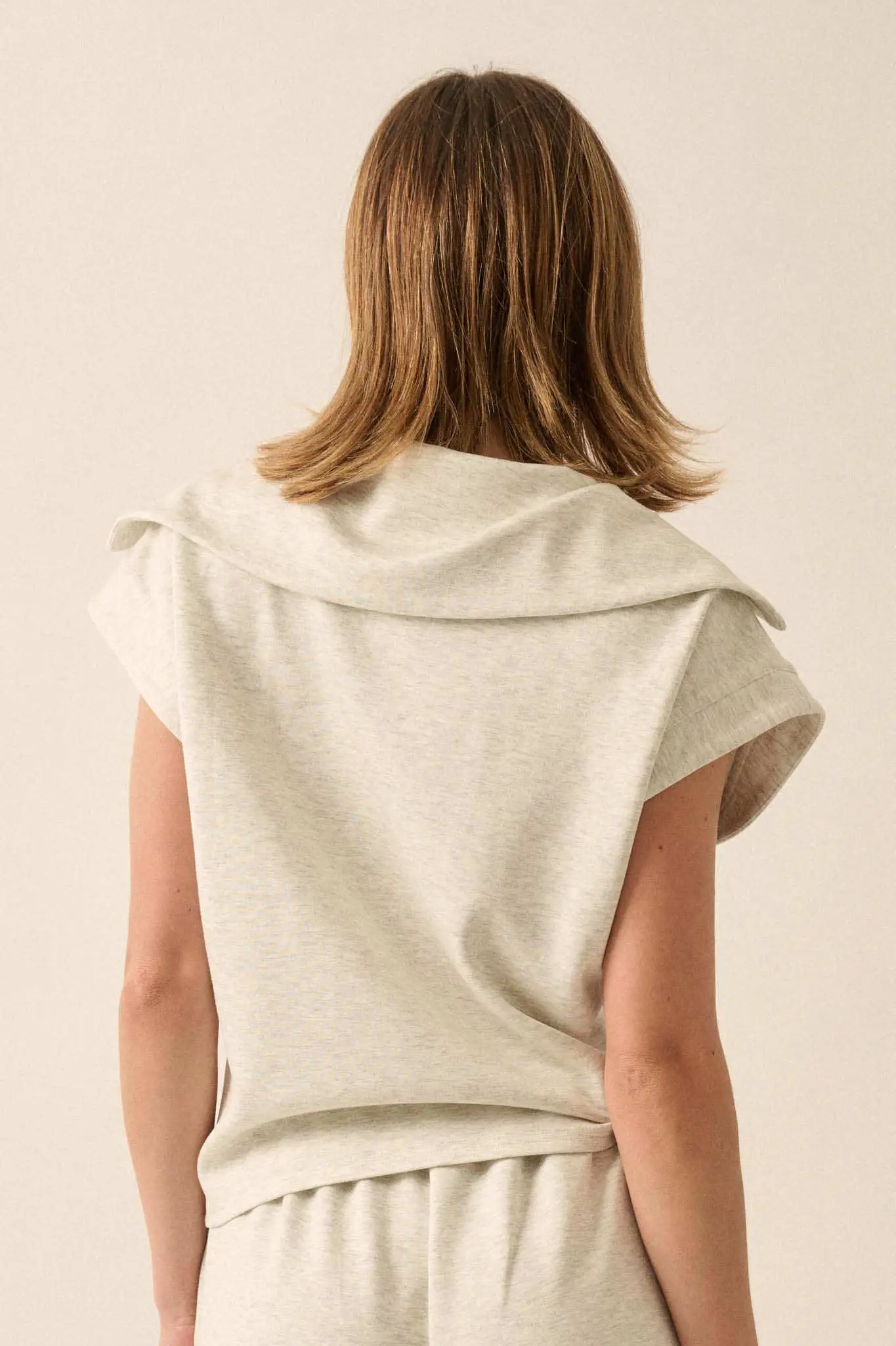 Premium Scuba Oversized Collar Half-Zip Tee - Image 6