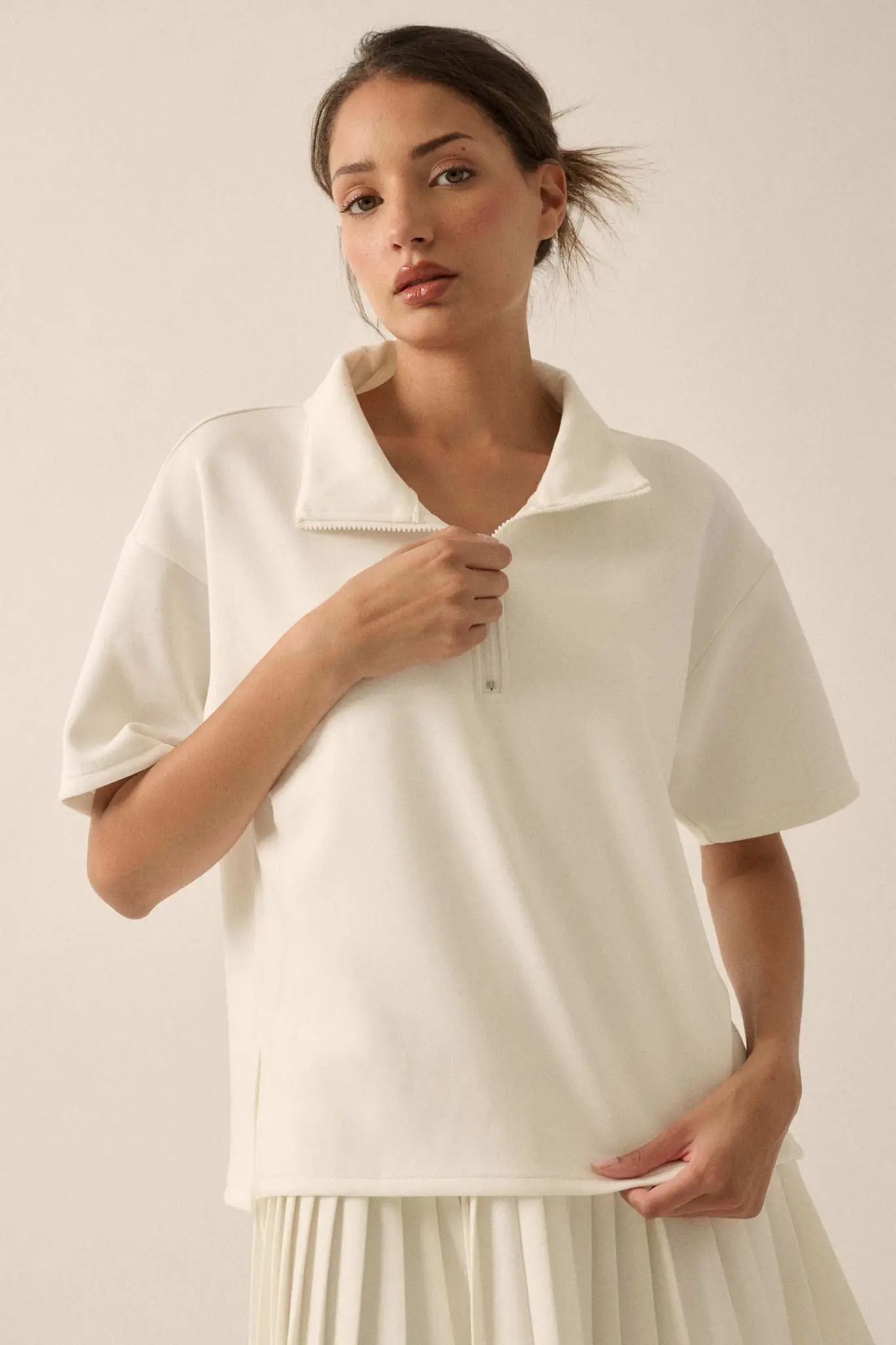 Premium Scuba Quarter-Zip Polo Top - Image 3