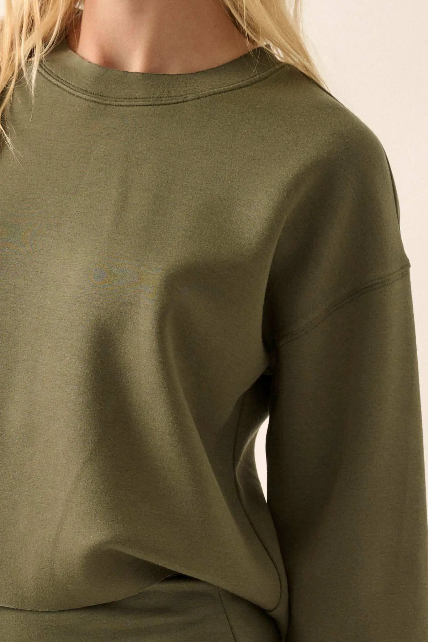 Premium Scuba Ruffle-Cuff Pullover Top - Image 12