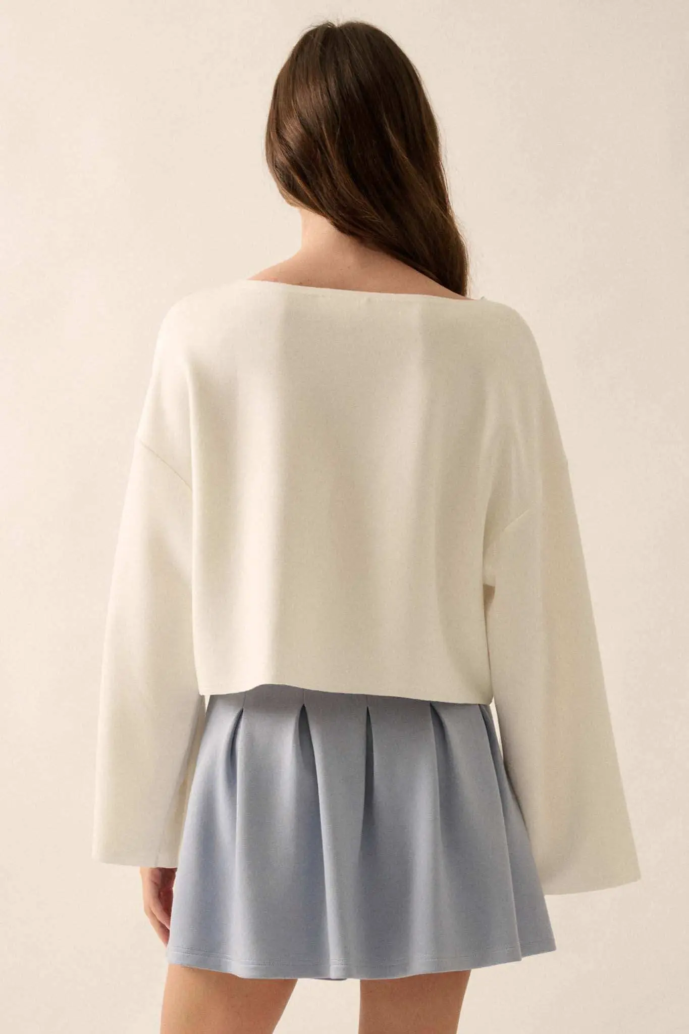 Premium Scuba Wide-Sleeve Boatneck Pullover - Image 12