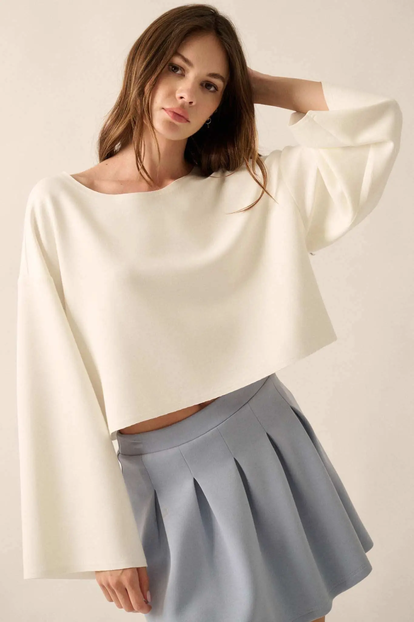 Premium Scuba Wide-Sleeve Boatneck Pullover - Image 8