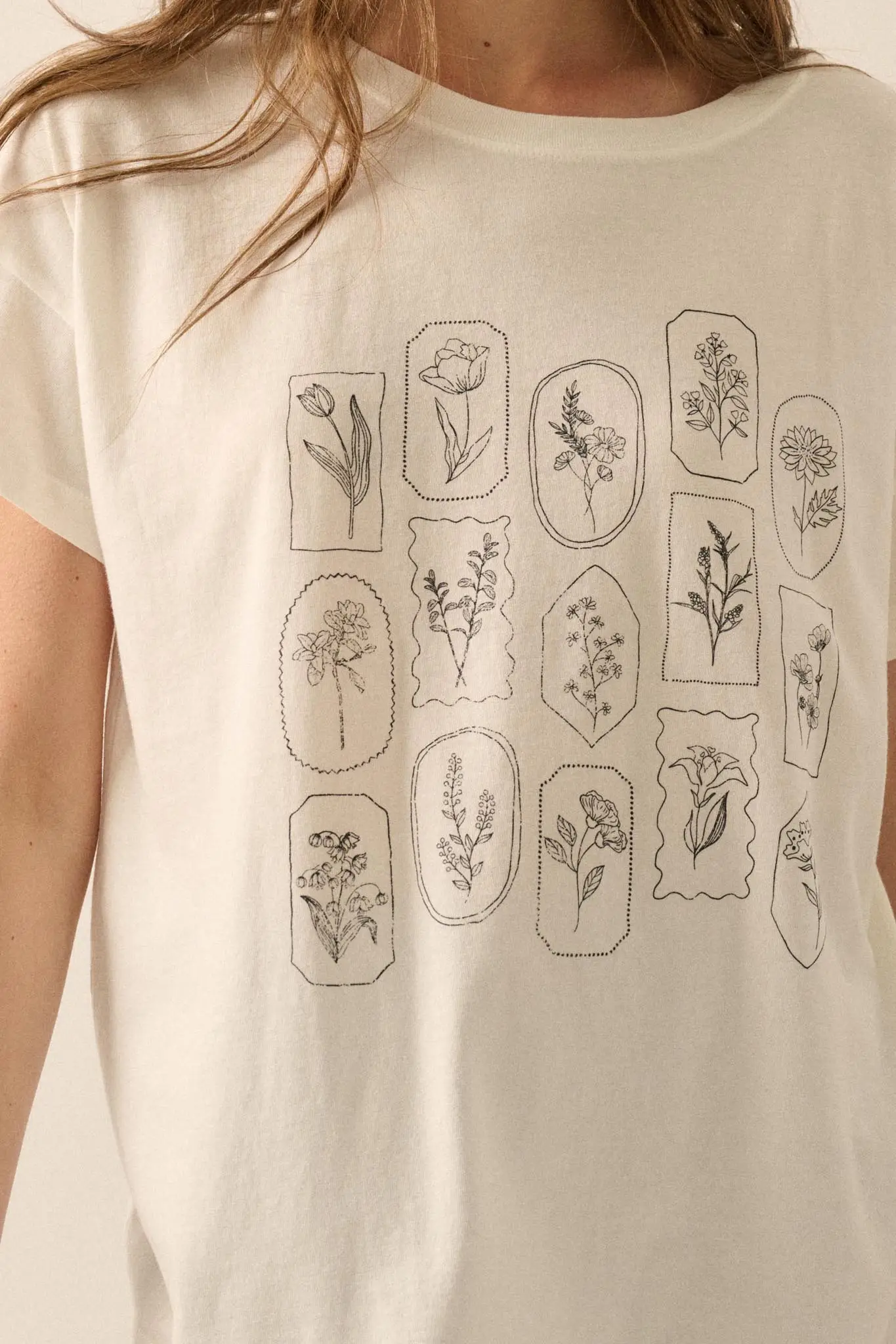 Pressed Flowers Garment-Washed Graphic Tee - Image 2
