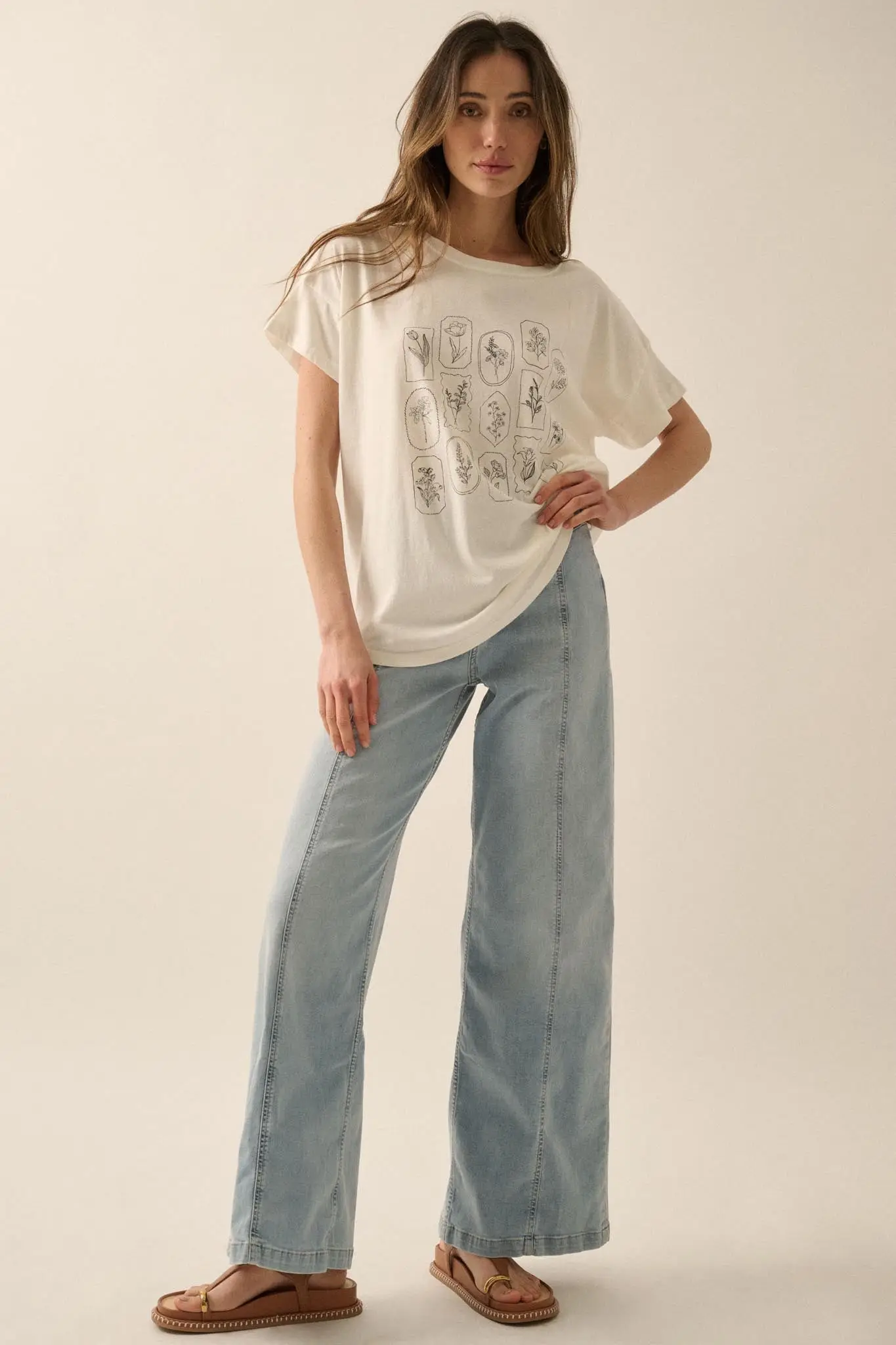 Pressed Flowers Garment-Washed Graphic Tee - Image 3