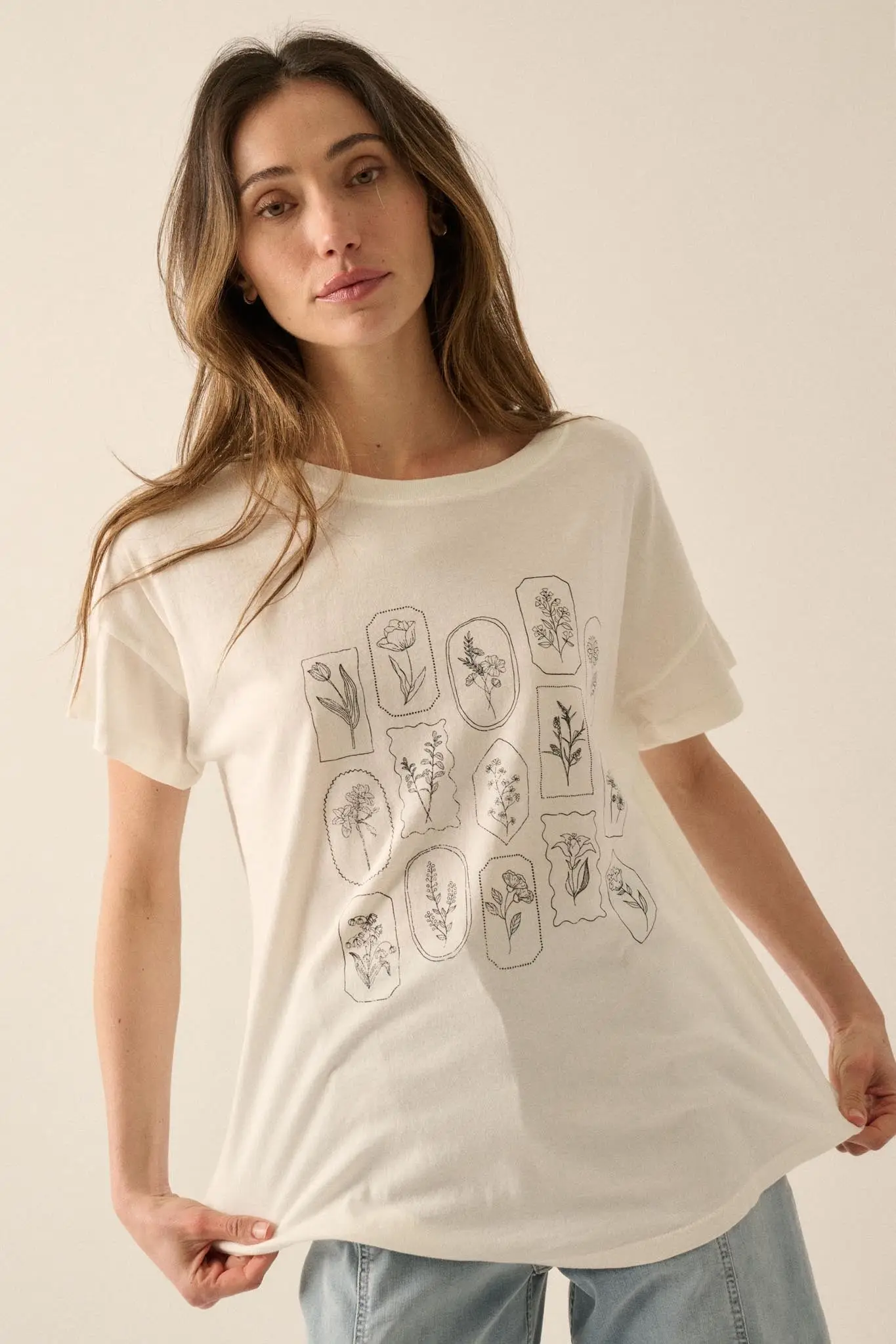 Pressed Flowers Garment-Washed Graphic Tee - Image 4