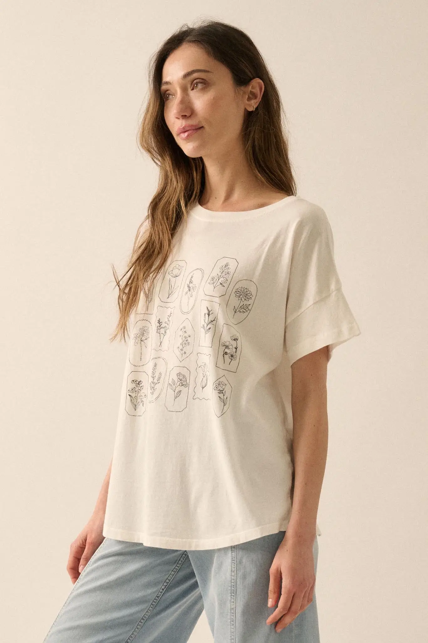 Pressed Flowers Garment-Washed Graphic Tee - Image 5