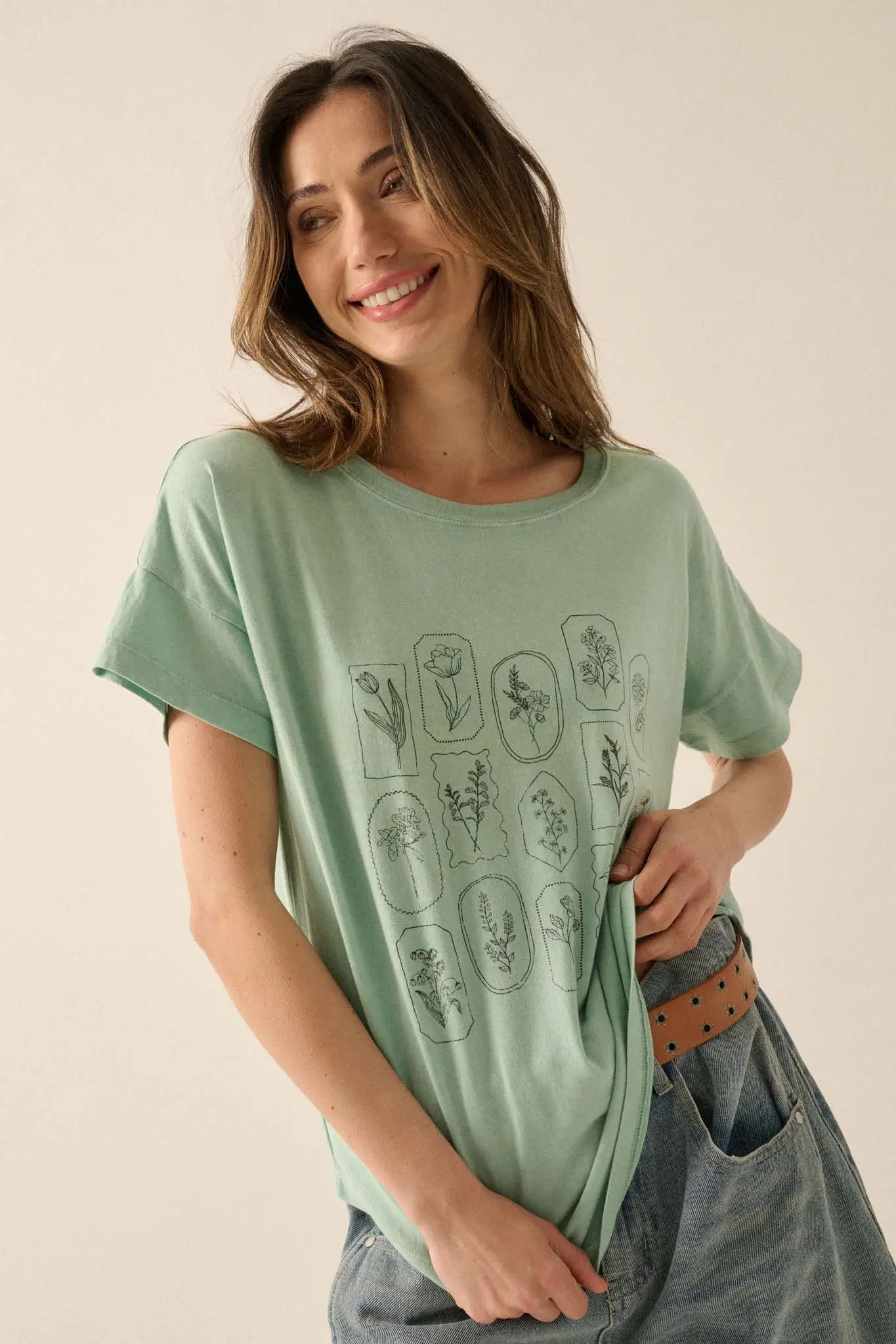 Pressed Flowers Vintage-Wash Graphic Tee - Image 3