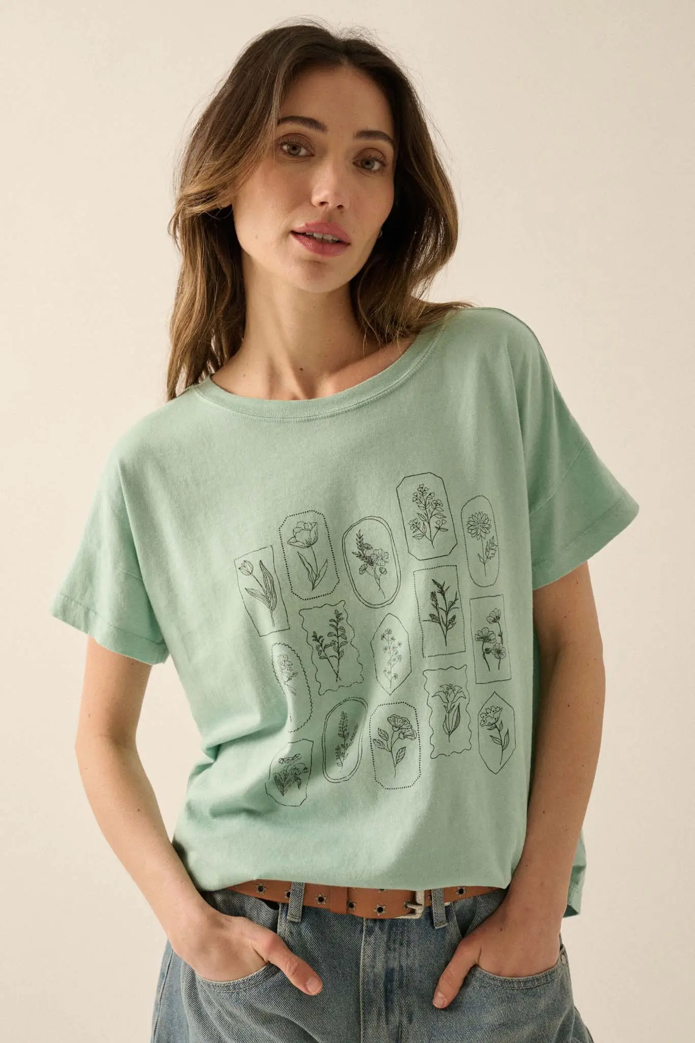 Pressed Flowers Vintage-Wash Graphic Tee - Image 5
