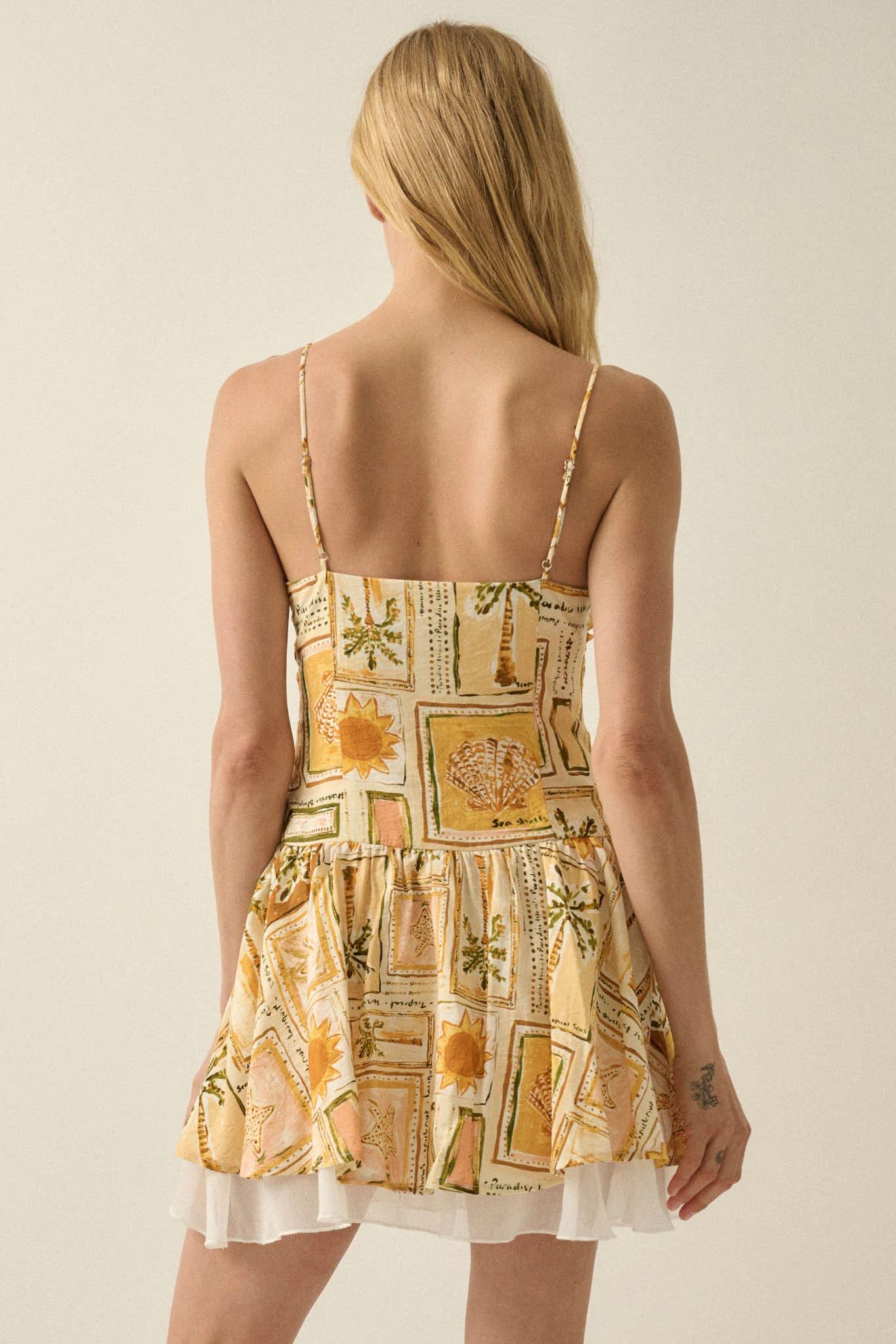 Pretty in Paradise Tropical-Print Drop-Waist Mini Dress - Image 2