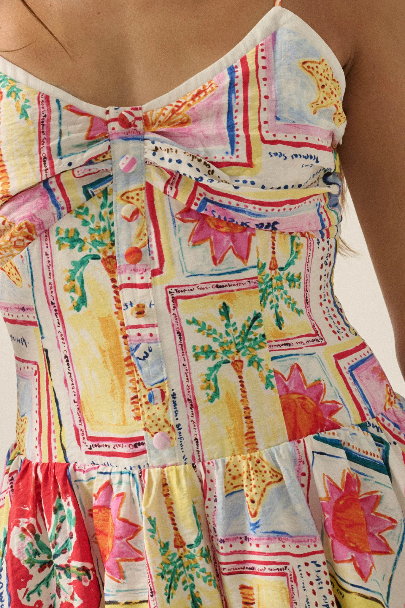 Pretty in Paradise Tropical-Print Drop-Waist Mini Dress - Image 9