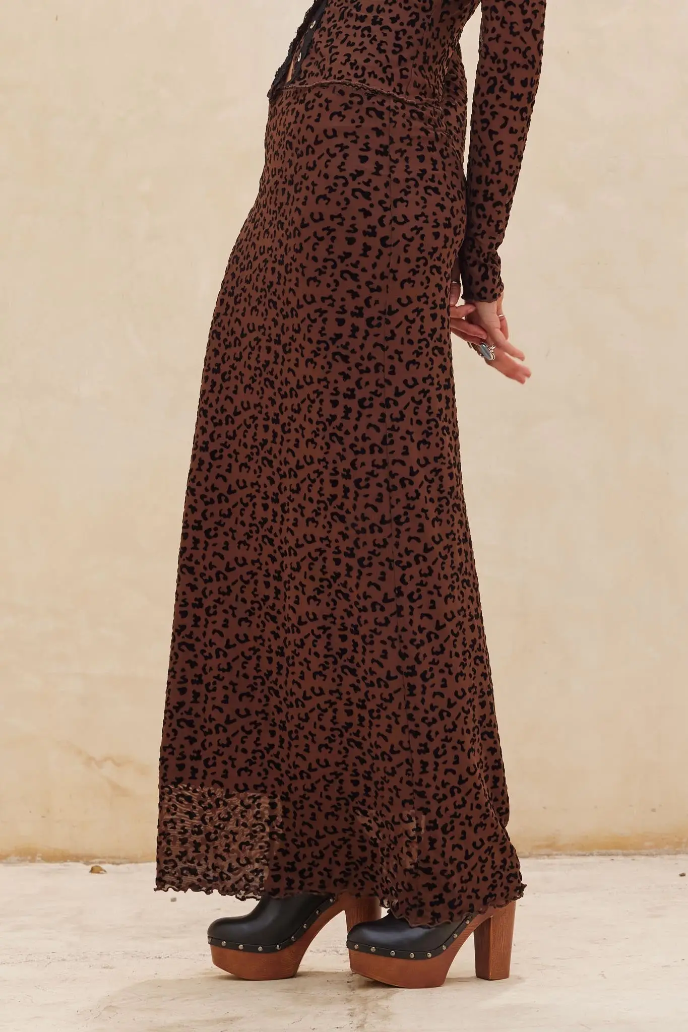Pretty Wild Leopard Mesh Maxi Skirt - Image 17