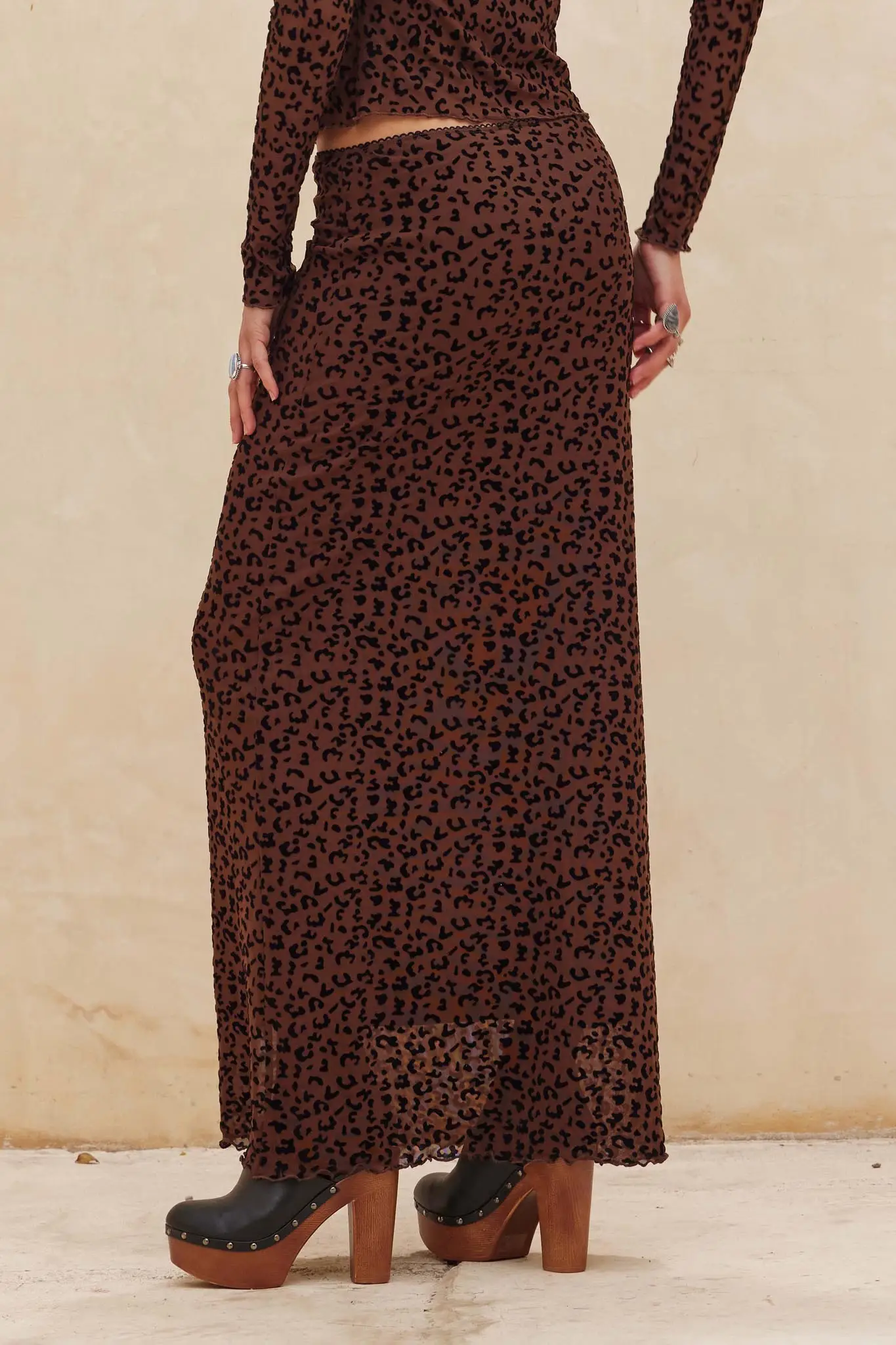 Pretty Wild Leopard Mesh Maxi Skirt - Image 18
