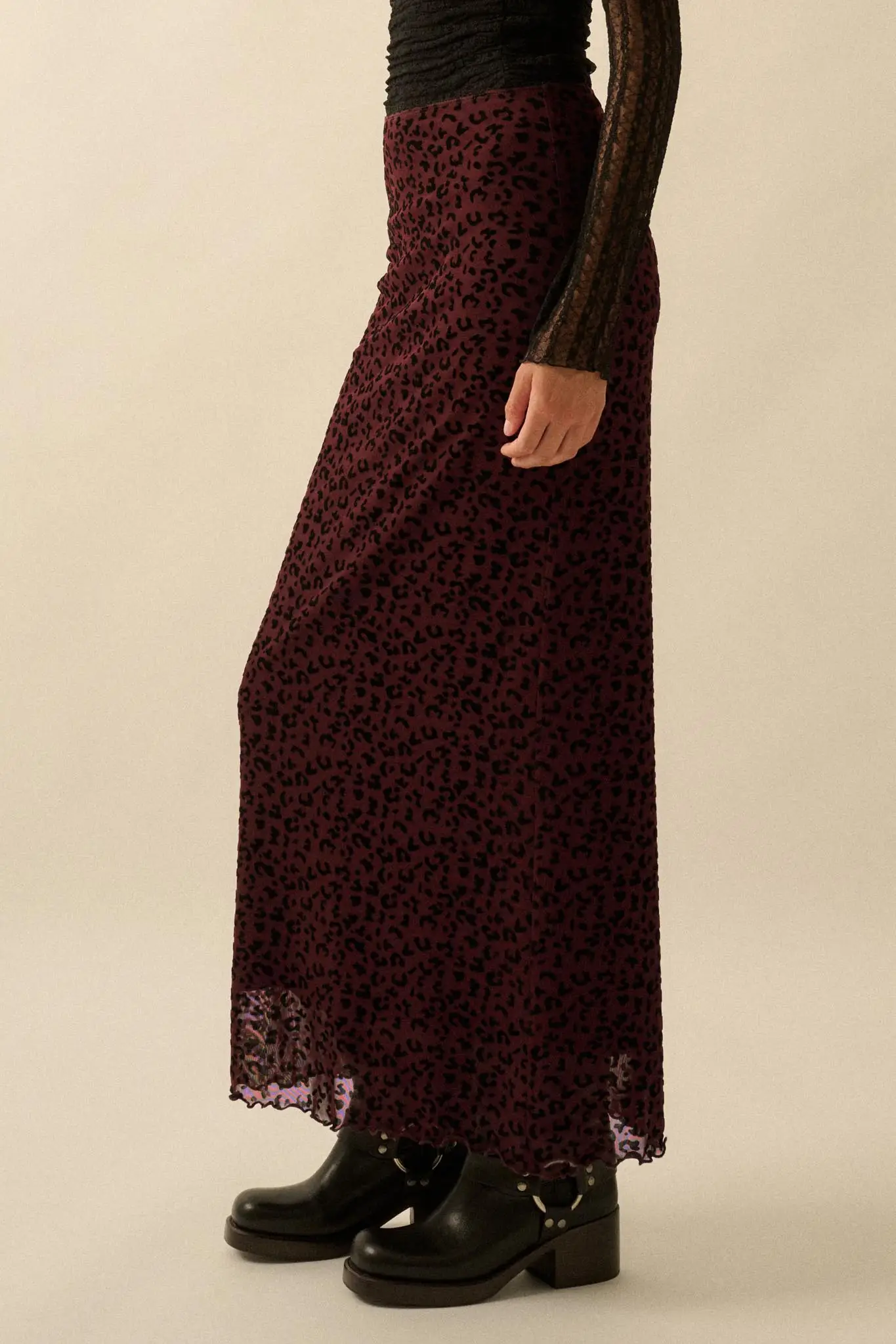 Pretty Wild Leopard Mesh Maxi Skirt - Image 5