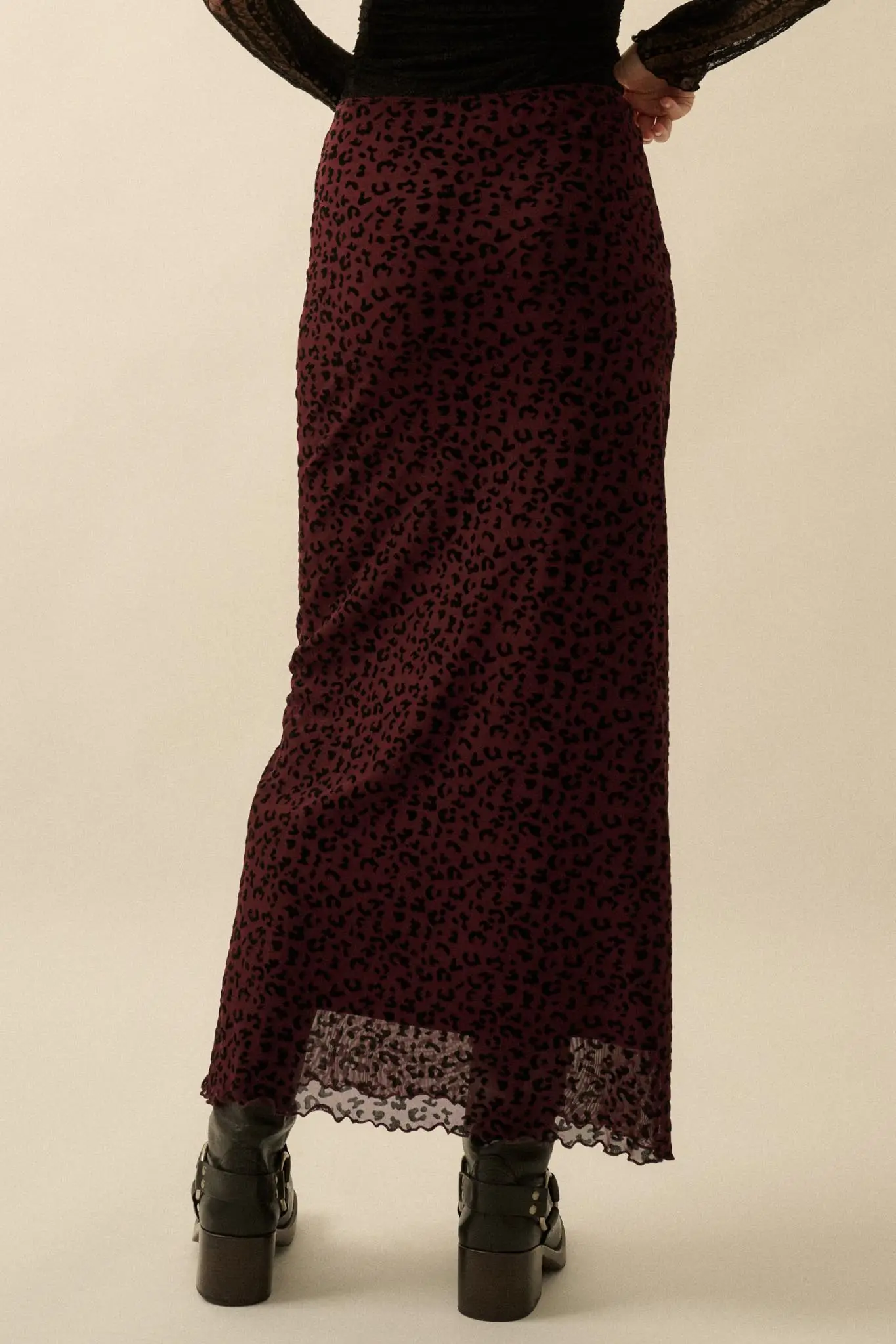 Pretty Wild Leopard Mesh Maxi Skirt - Image 6