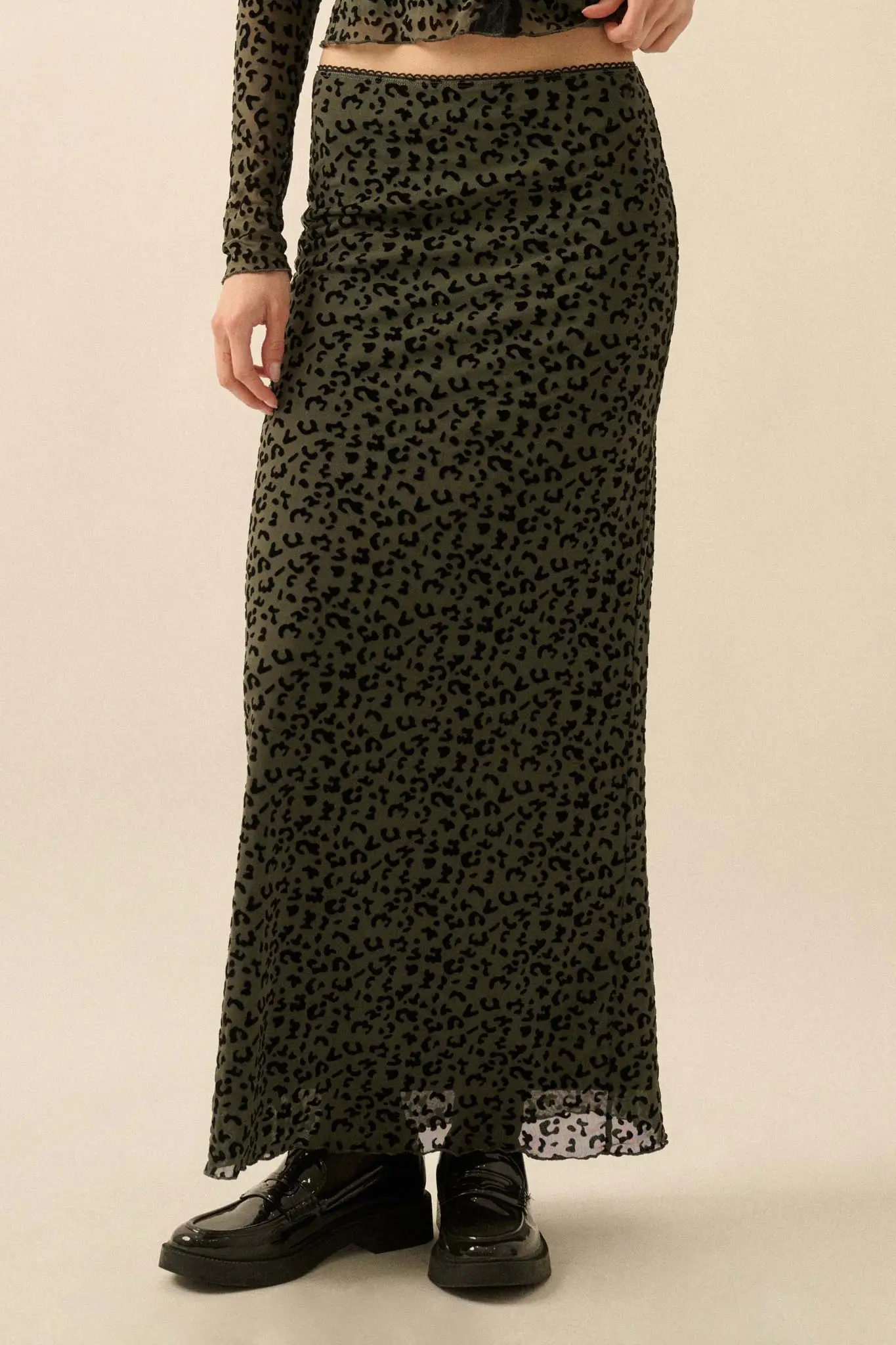 Pretty Wild Leopard Mesh Maxi Skirt - Image 7
