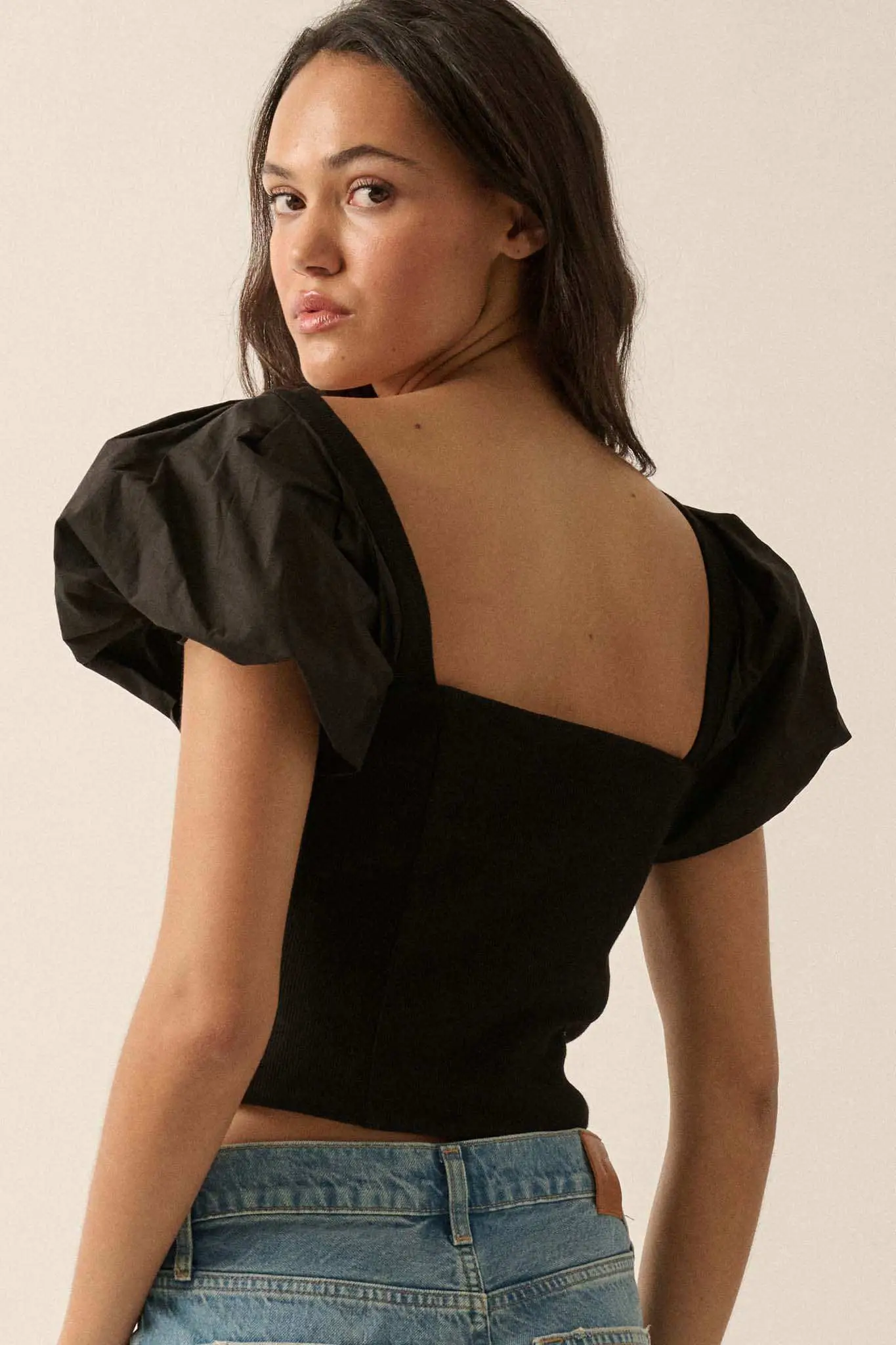 Princess Diaries Puff-Sleeve Zipped Corset Top - Image 8