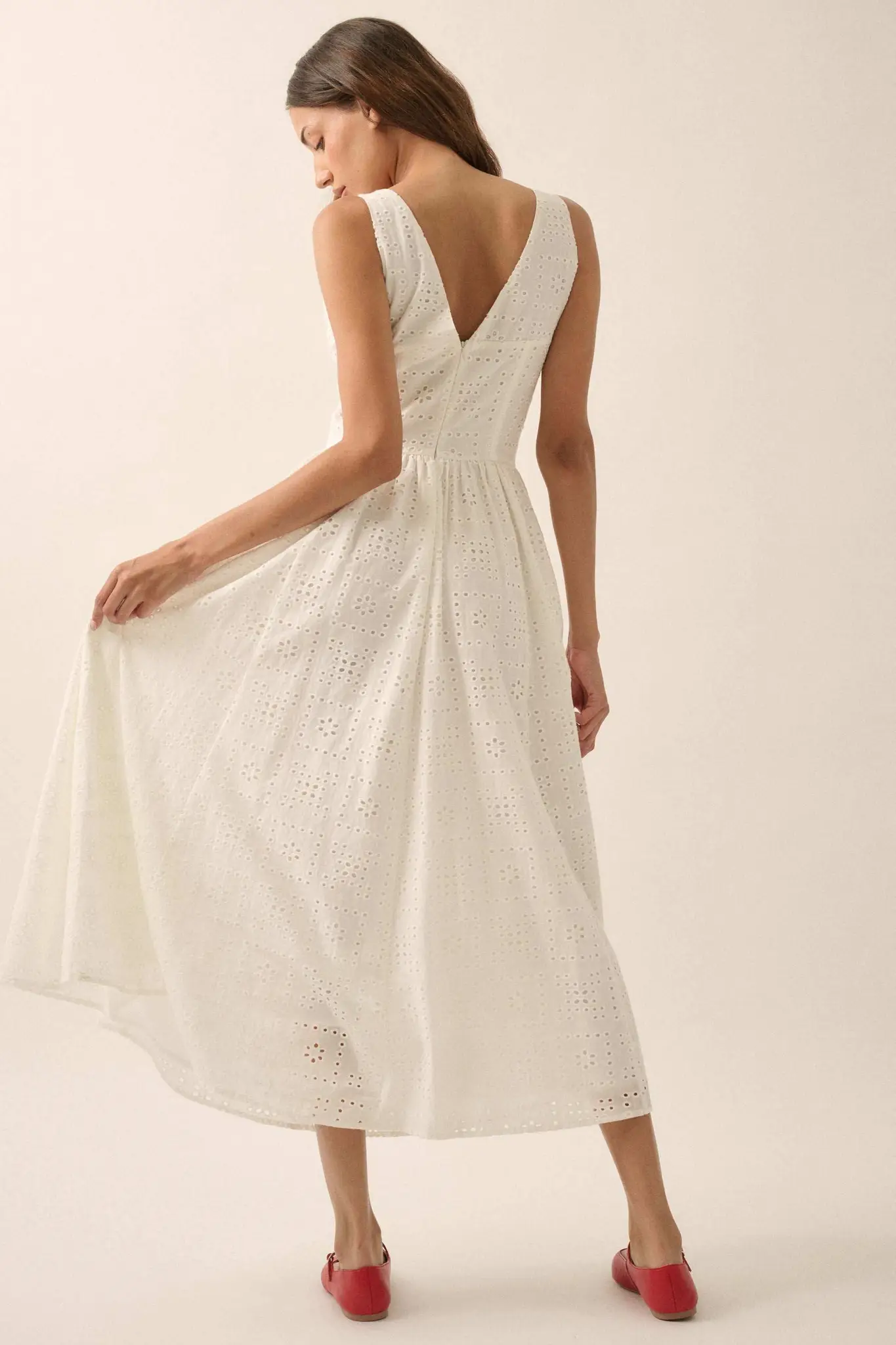 Pristine Dream Eyelet Lace Corset Midi Dress - Image 6