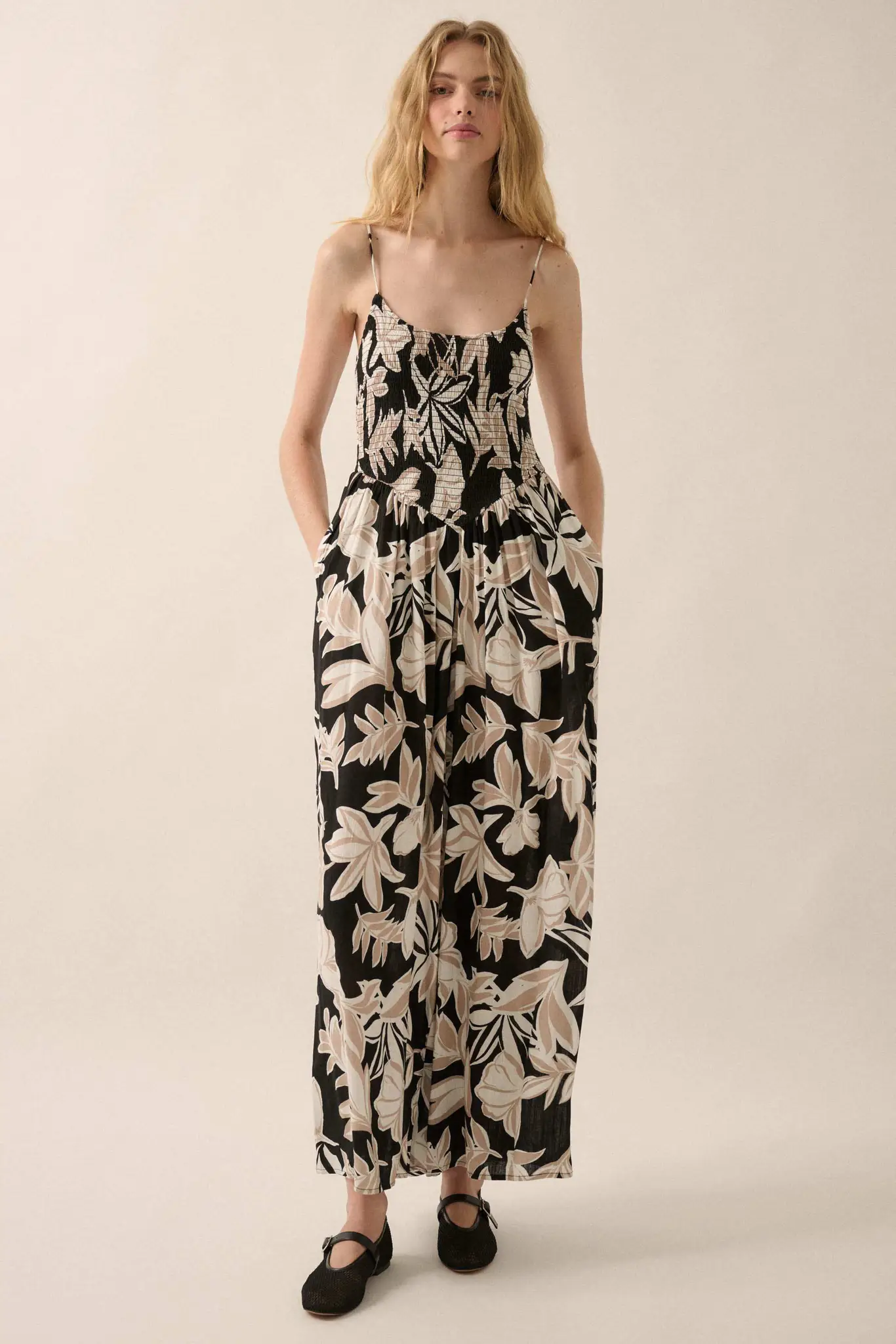 Private Island Tropical Smocked Wide-Leg Jumpsuit - Image 6