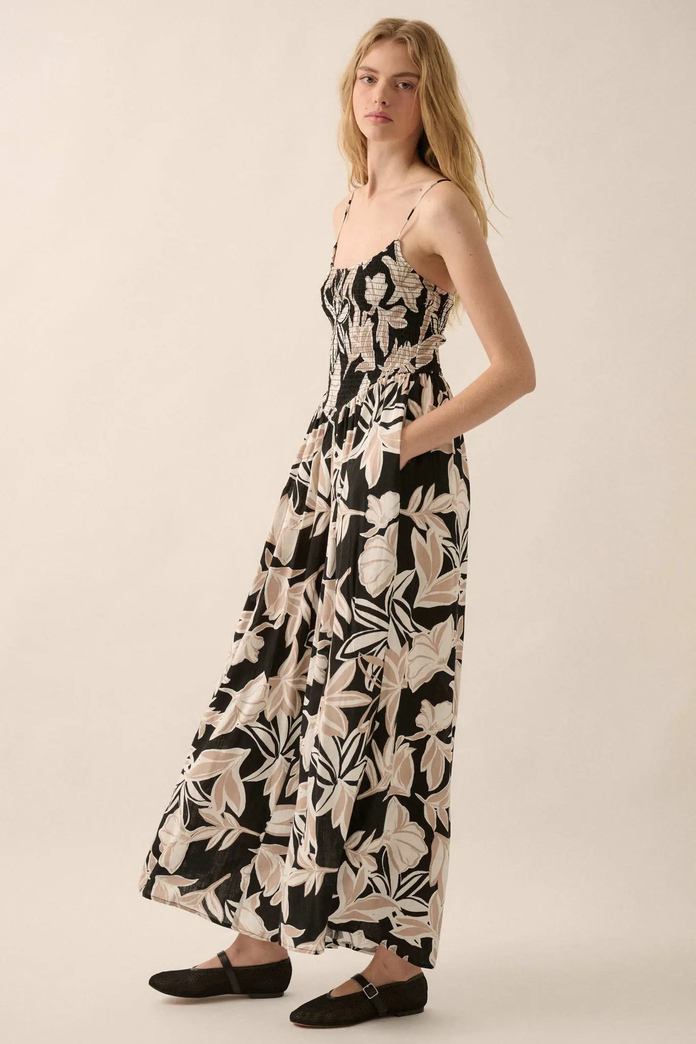 Private Island Tropical Smocked Wide-Leg Jumpsuit - Image 8